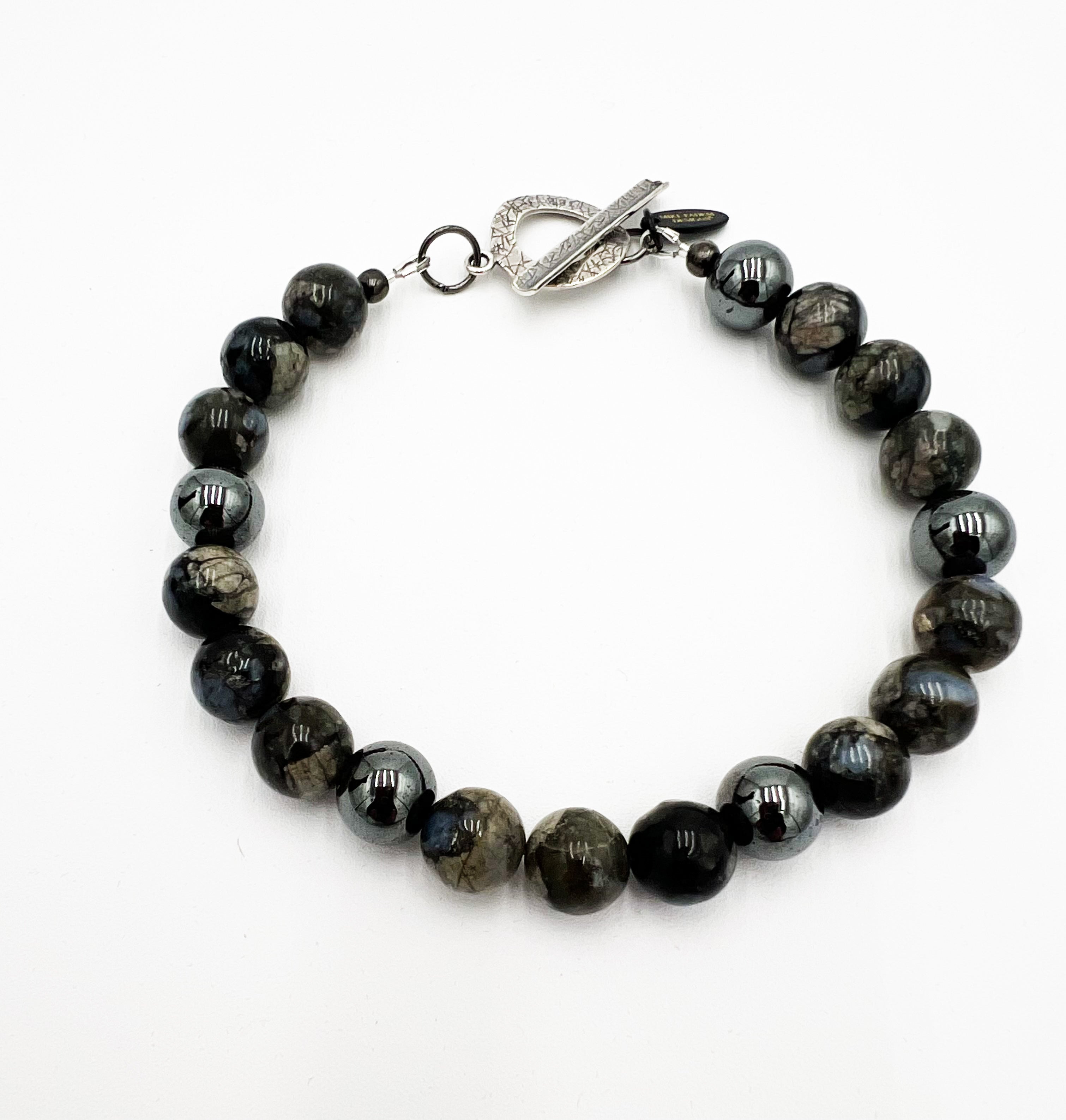 Hematite & Que Sera Bracelet 8.5"
