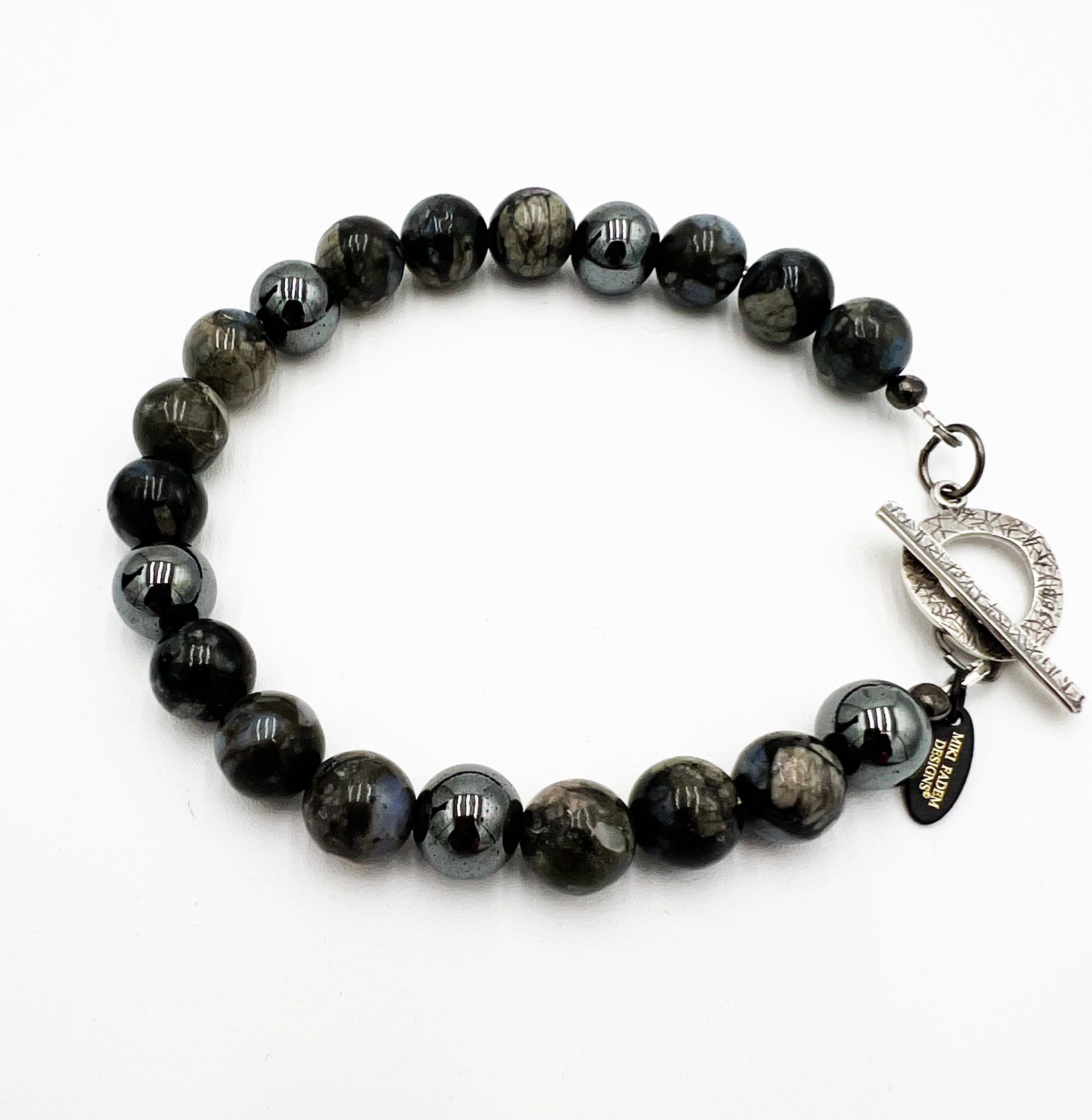 Hematite & Que Sera Bracelet 8.5"