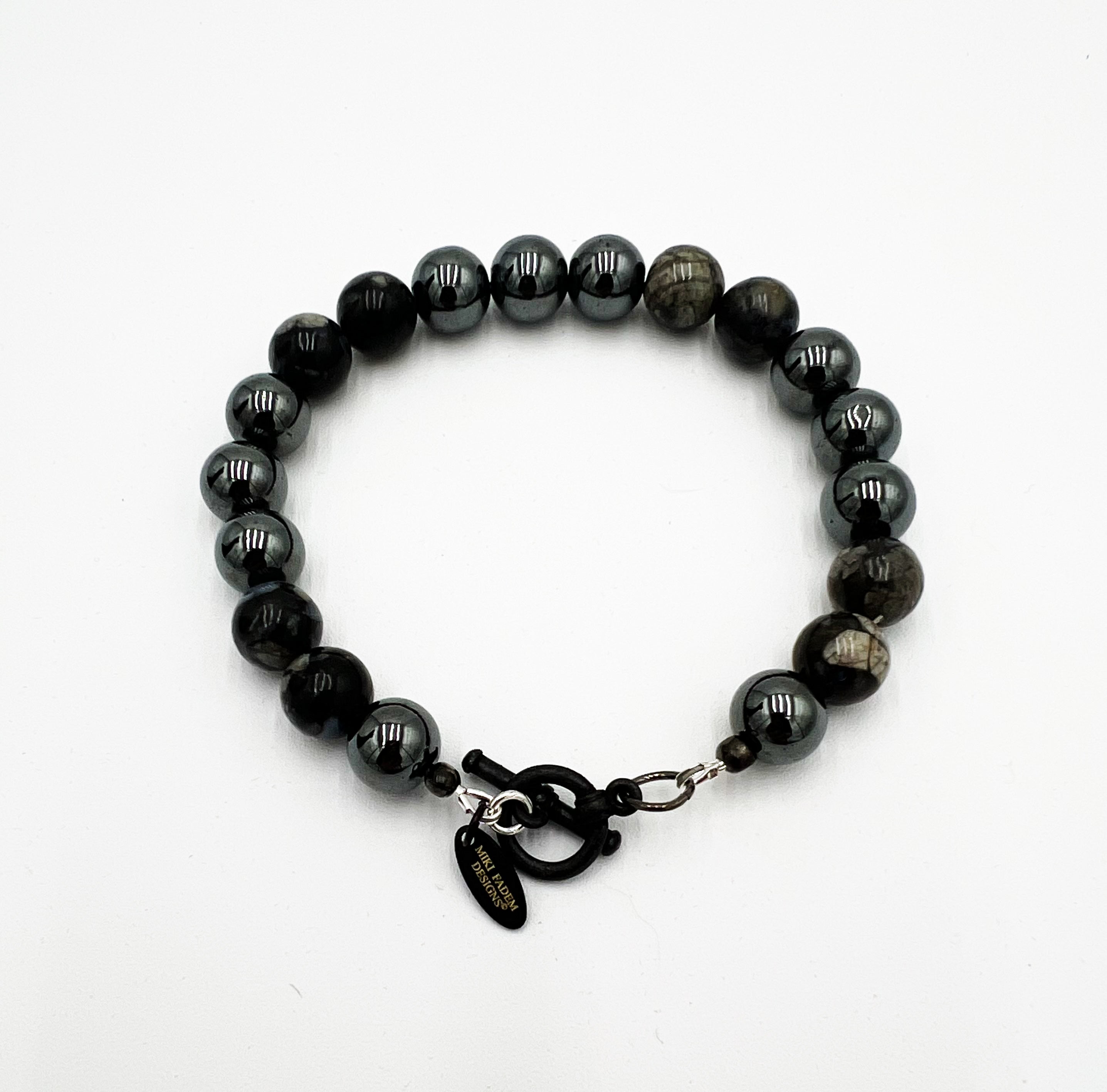 Hematite & Que Sera Bracelet 7 3/4"