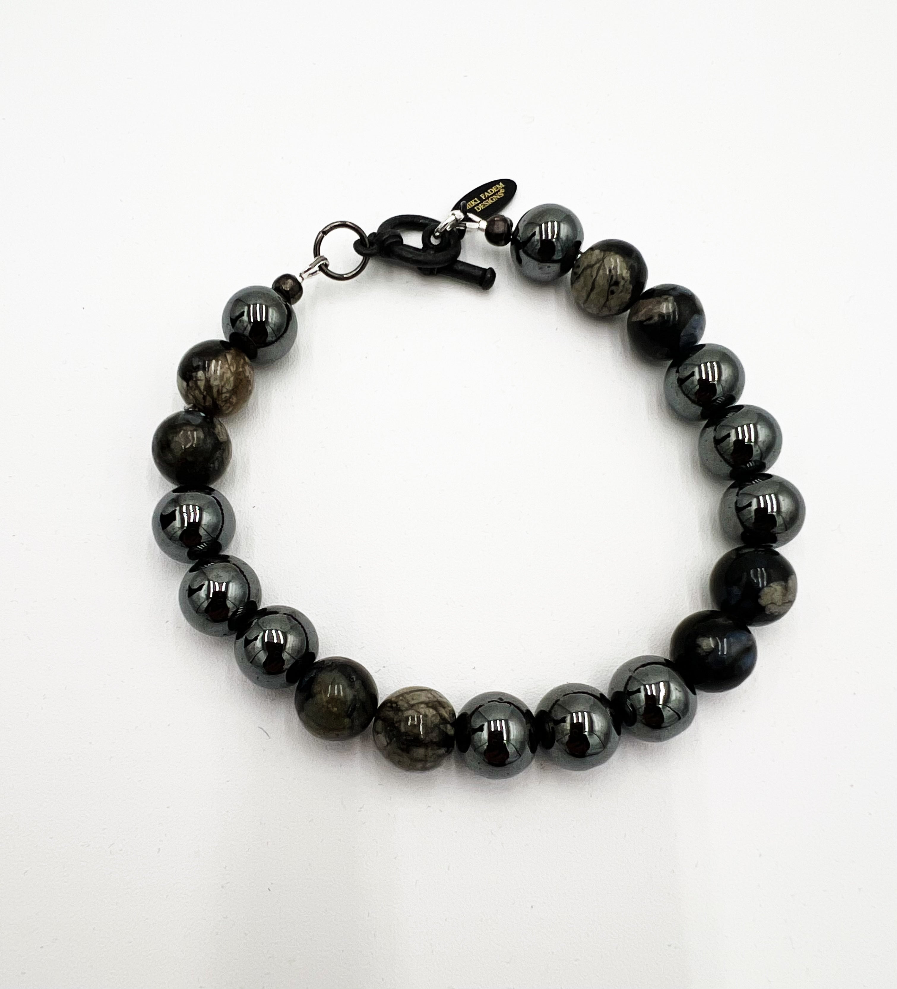 Hematite & Que Sera Bracelet 7 3/4"