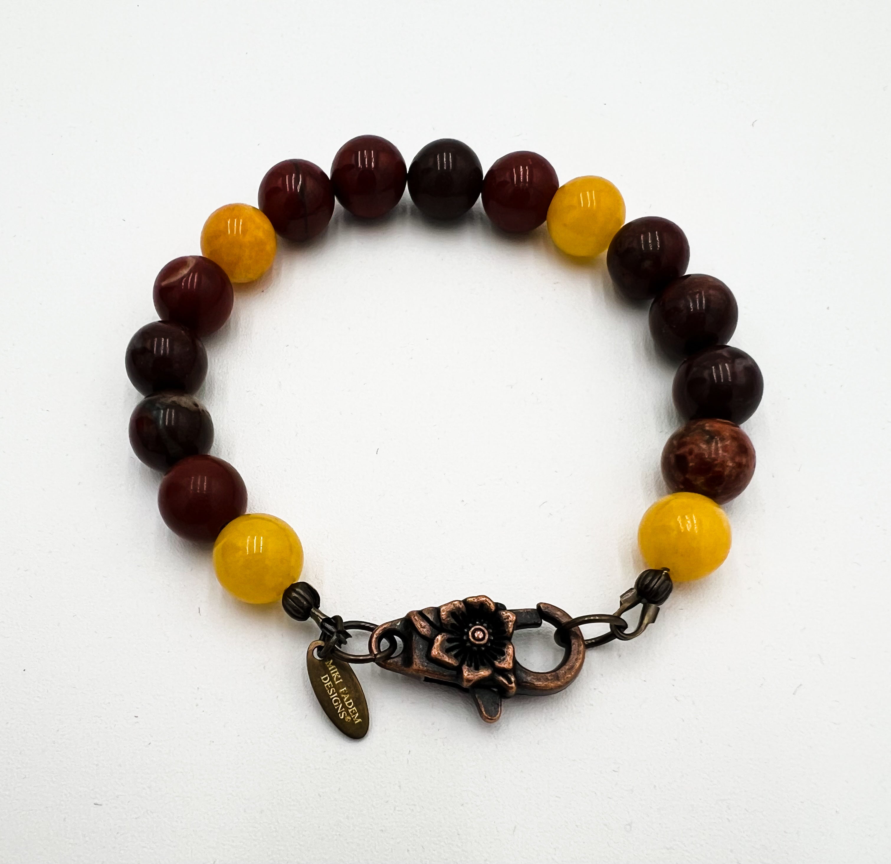 Red Jasper & Yellow Jade Necklace & Bracelet Set