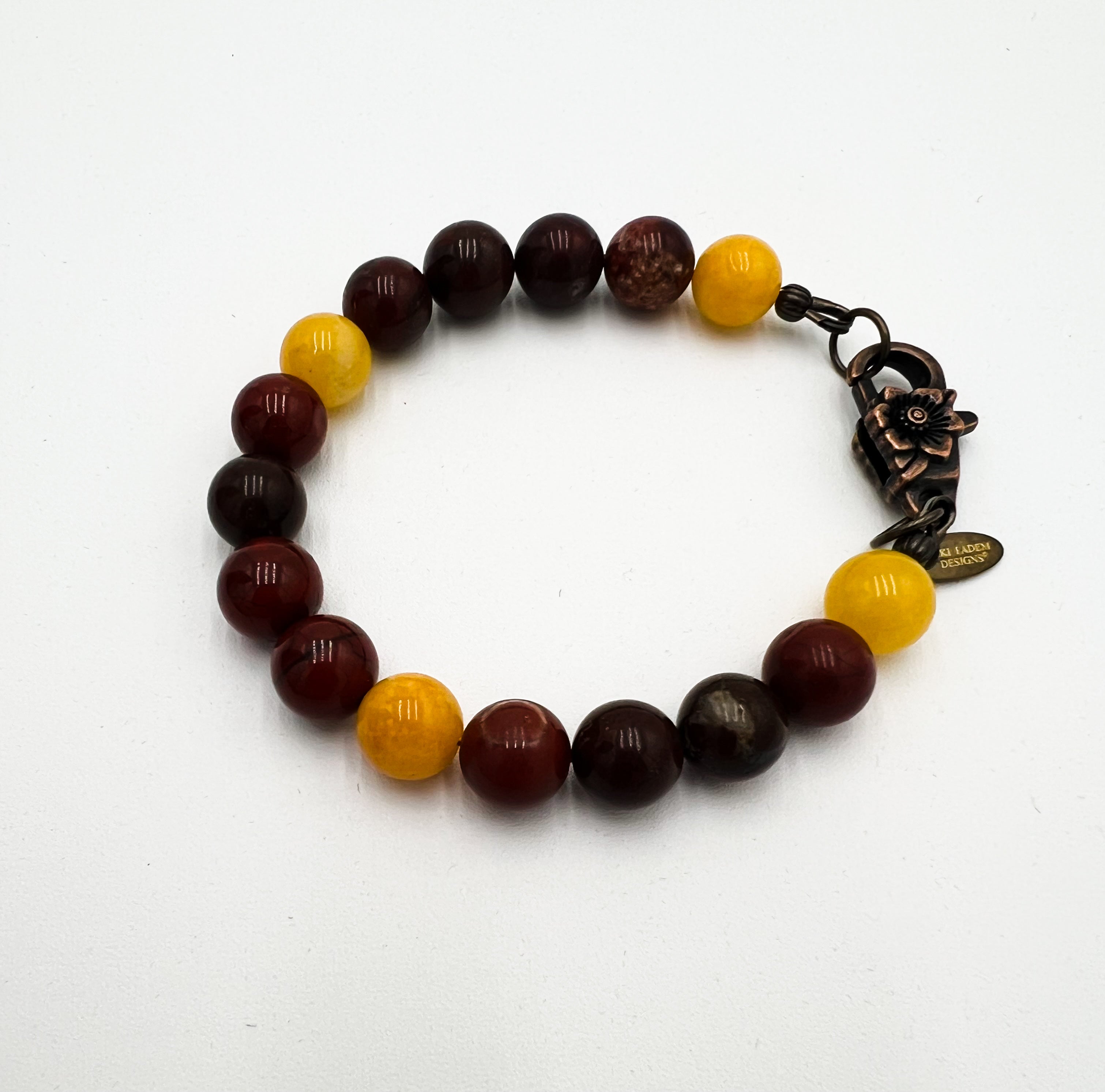 Red Jasper & Yellow Jade Necklace & Bracelet Set