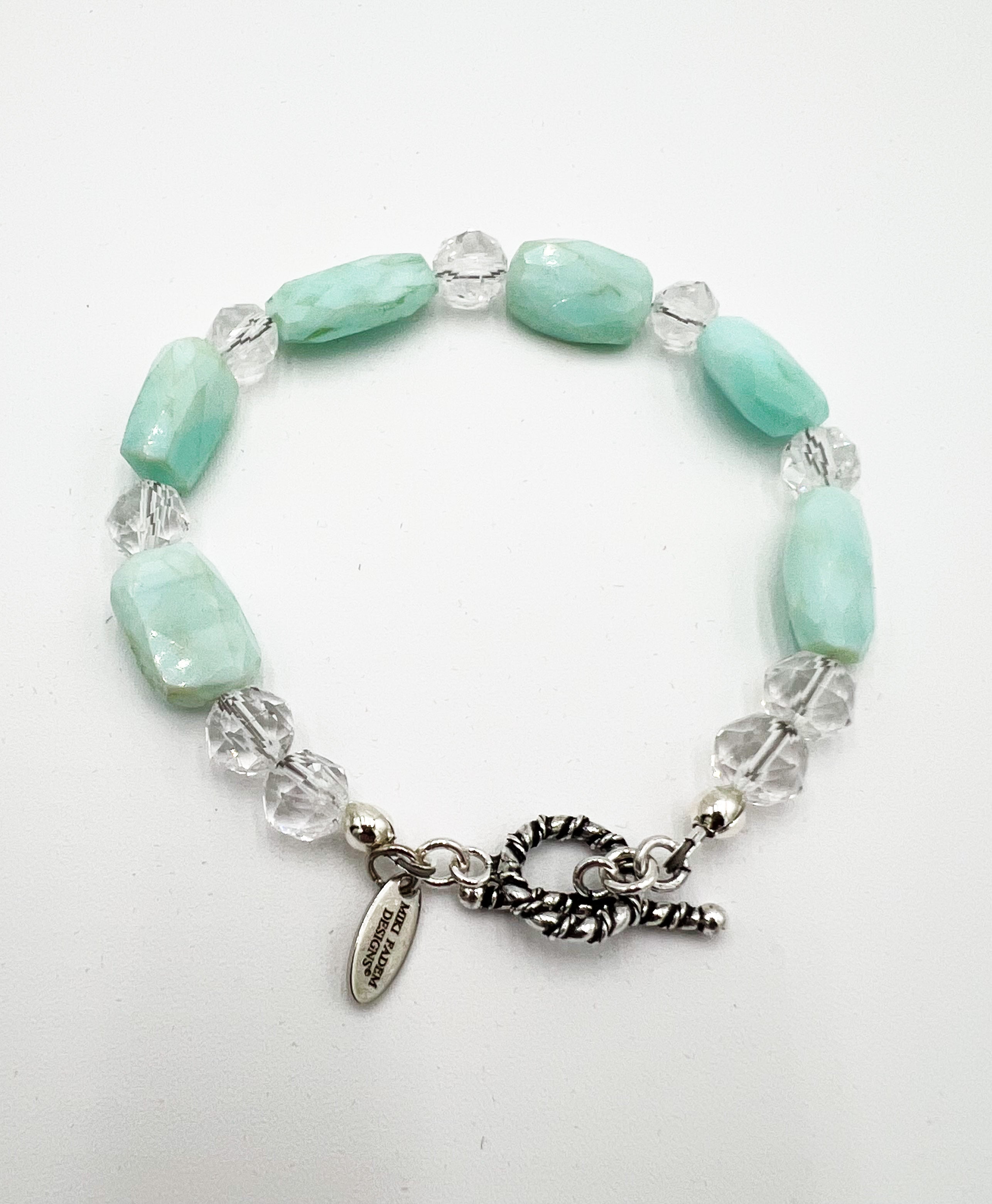 Blue Peruvian Opal & Quartz - Necklace & Bracelet Set