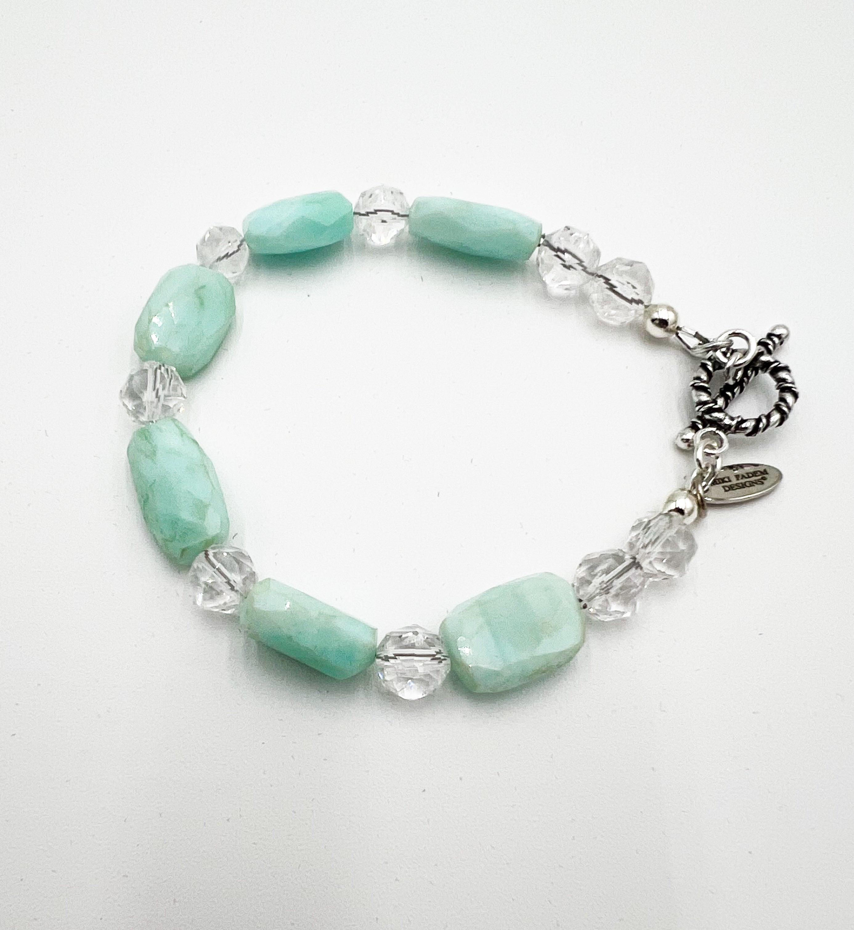 Blue Peruvian Opal & Quartz - Necklace & Bracelet Set