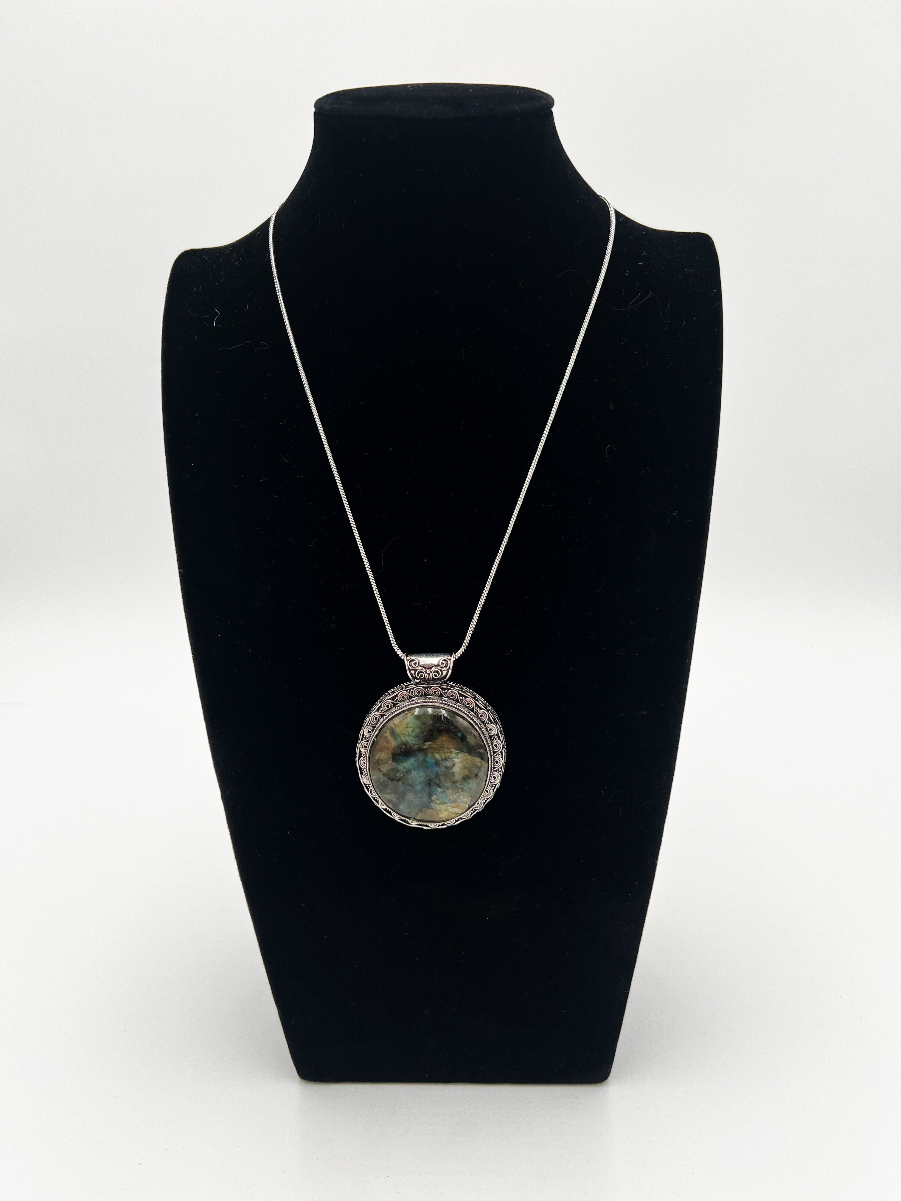 Fire Labradorite Necklace 20"