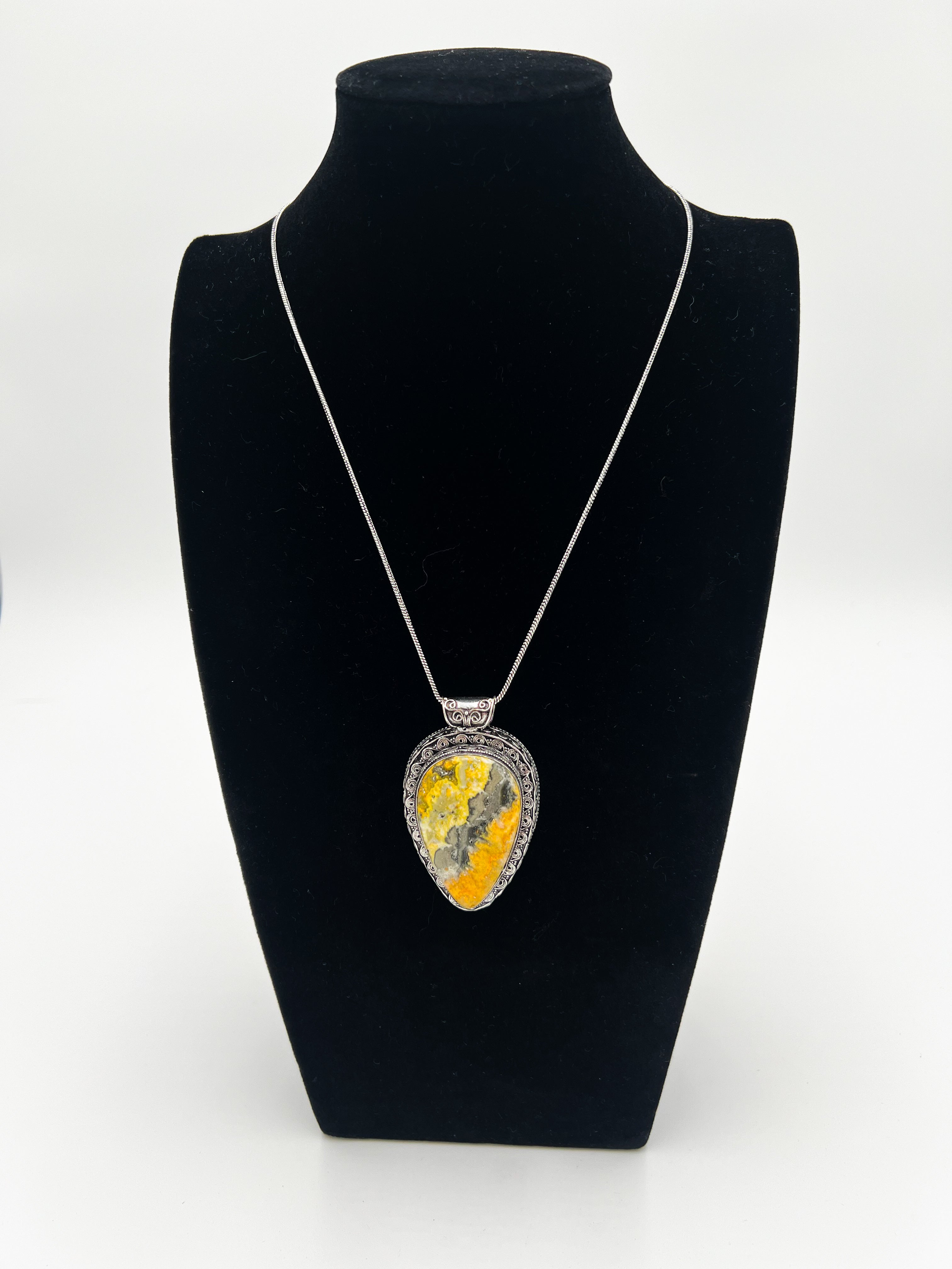 Bumble Bee Jasper Necklace 20"