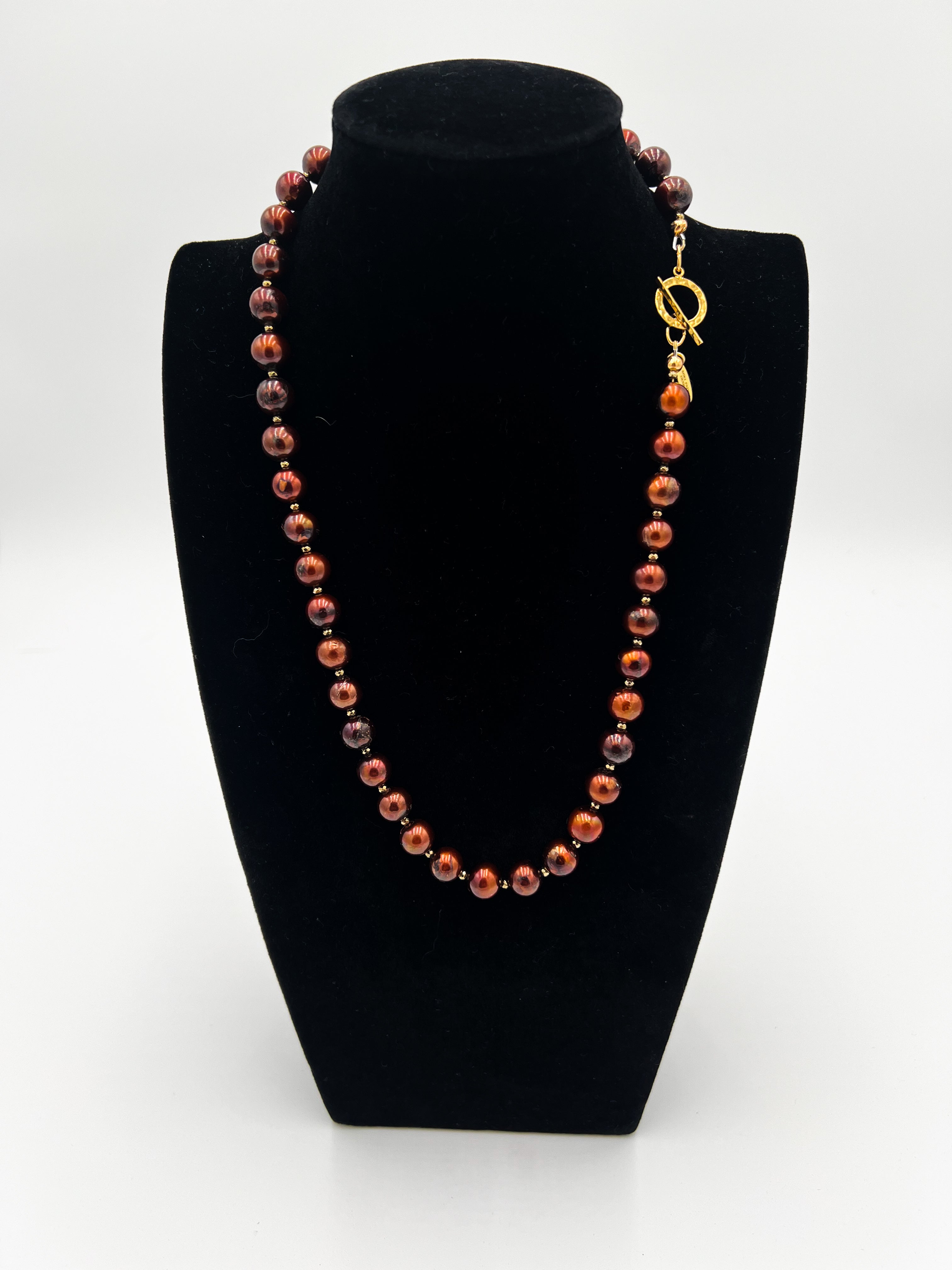 Brown Freshwater Pearl Necklace 23"