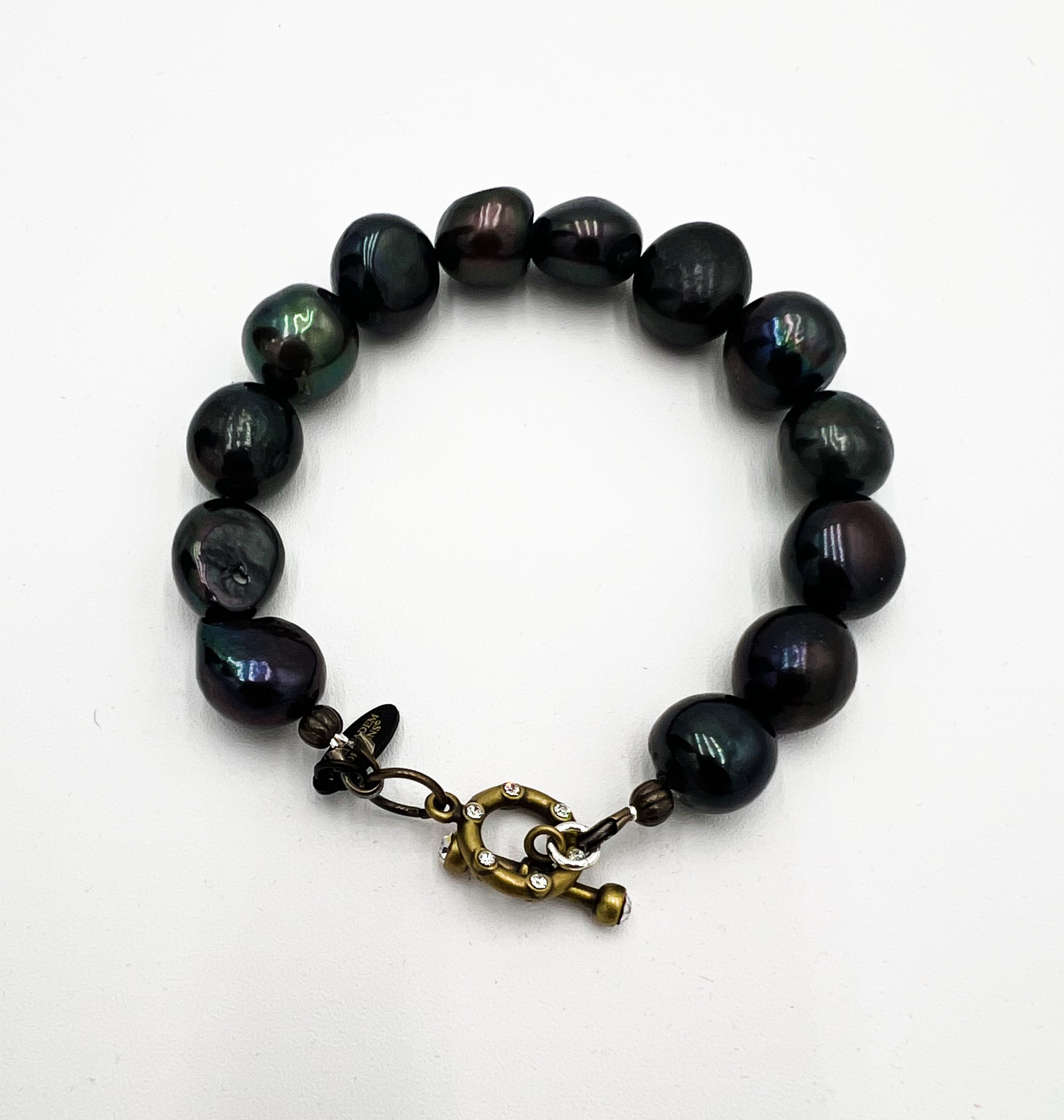 Black Pearl Necklace & Bracelet Set