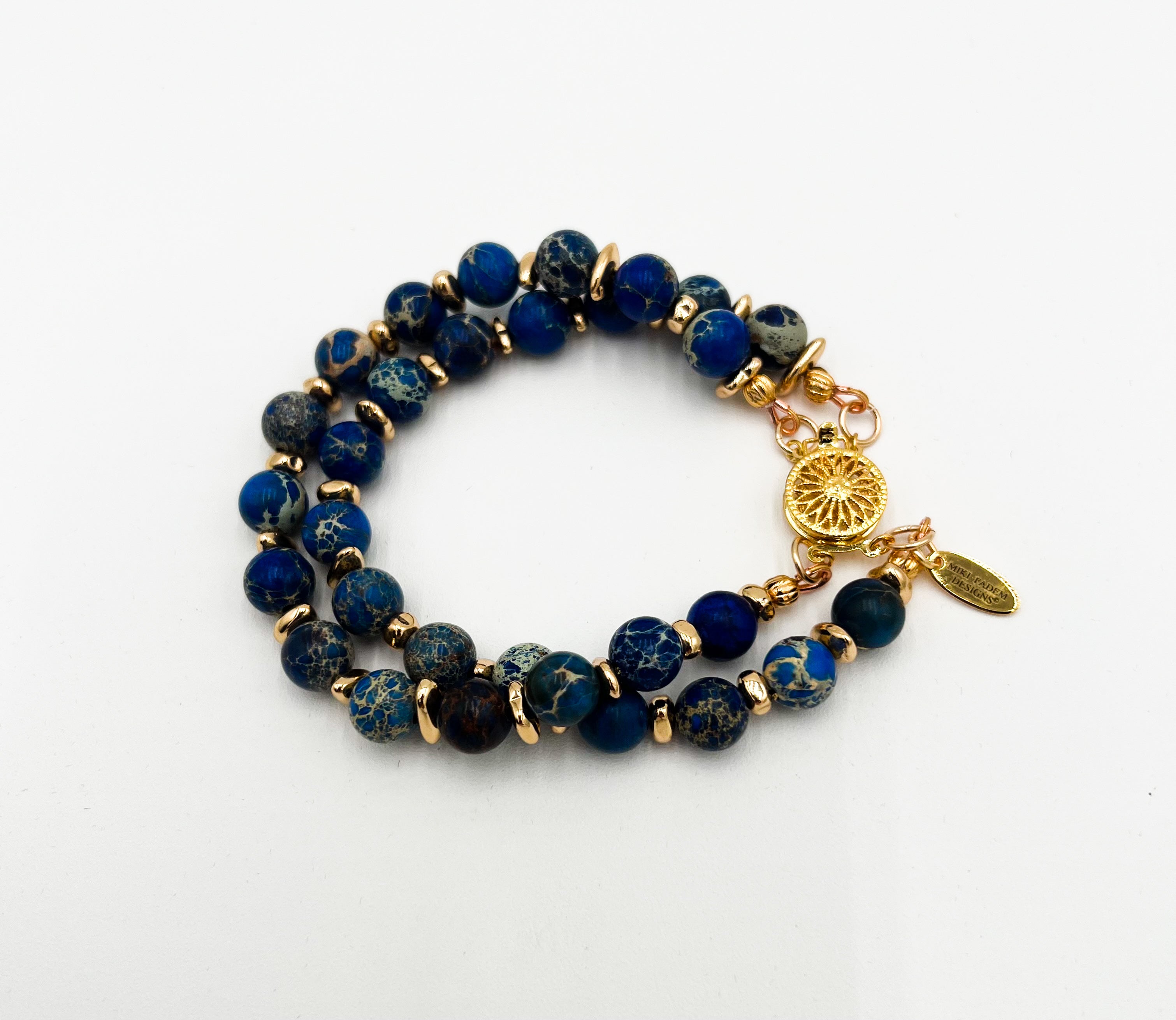 Blue Jasper - Double Layer Bracelet 7"