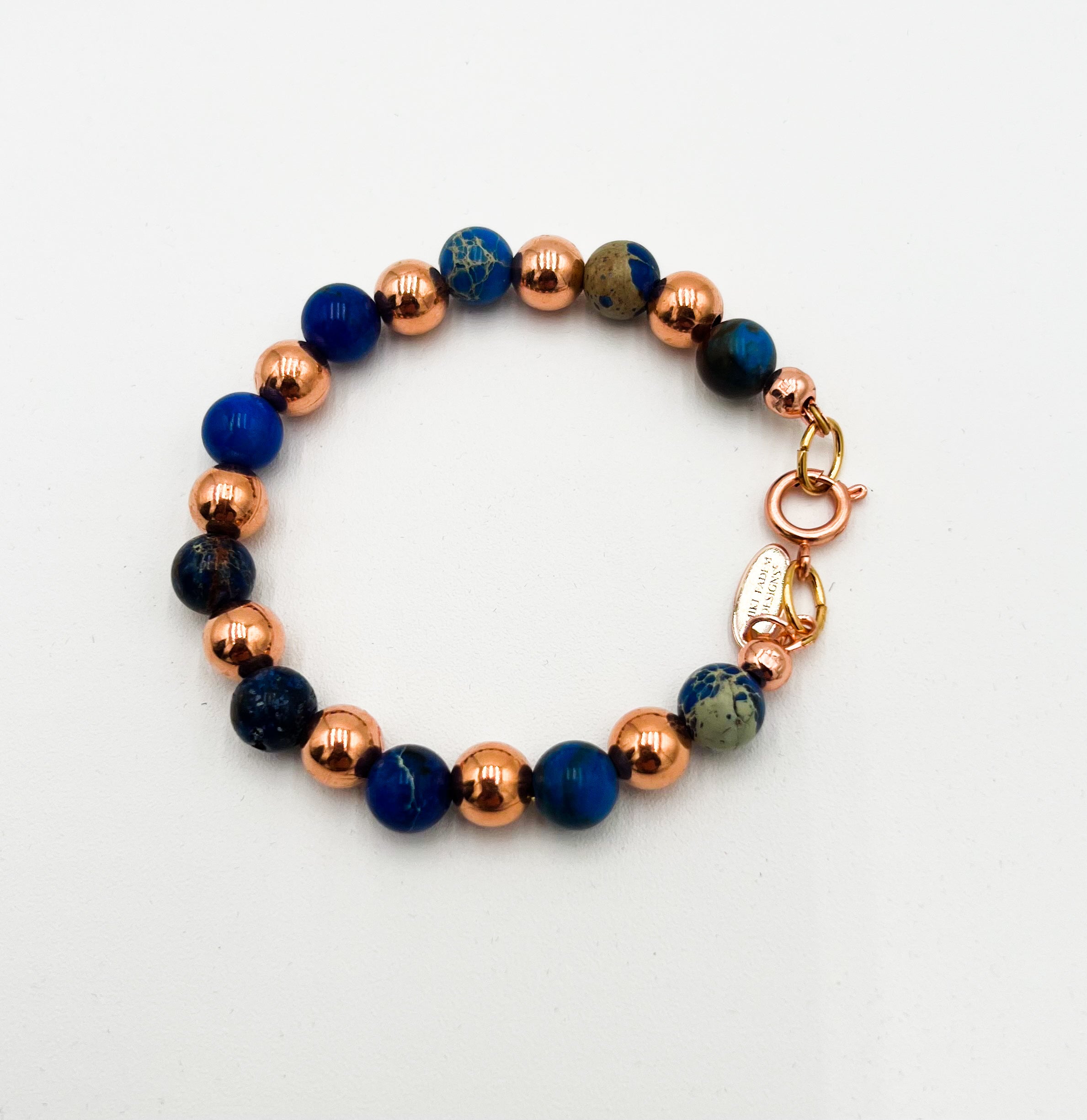 Blue Jasper & Copper Bracelet 6 1/4"