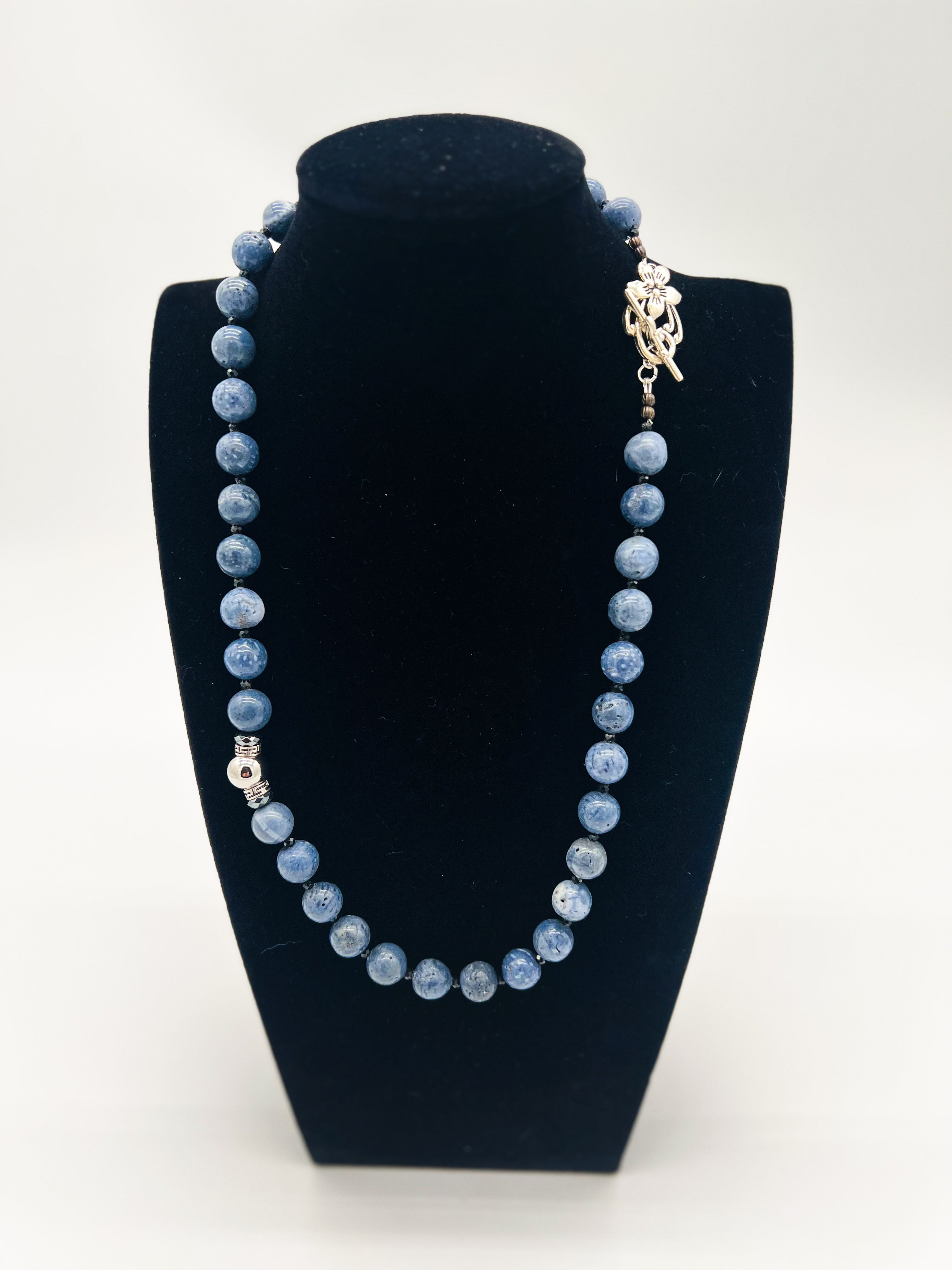 Blue Sponge Coral Necklace 22.5"