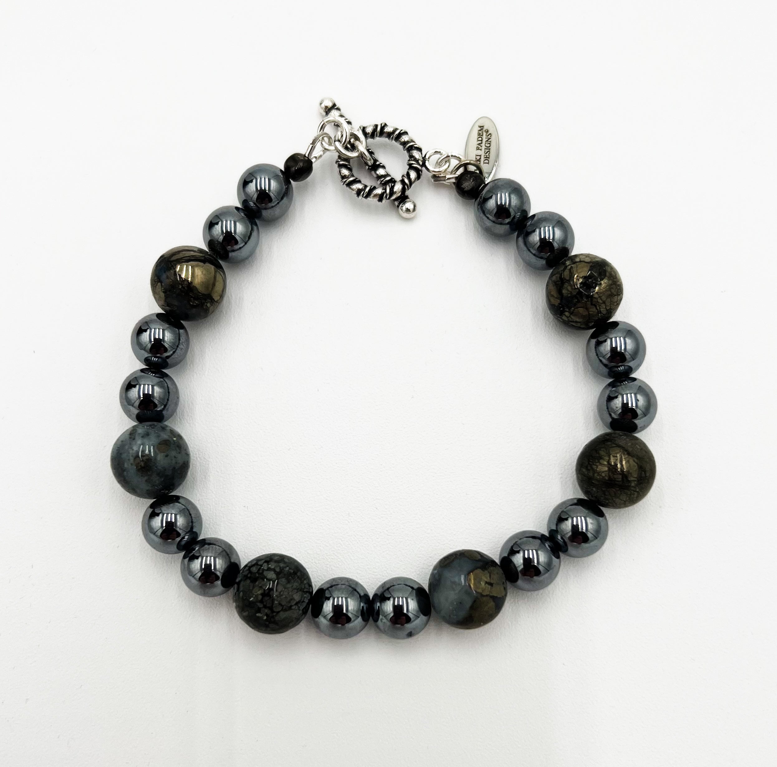 Hematite & Marcasite Bracelet 7 1/4"