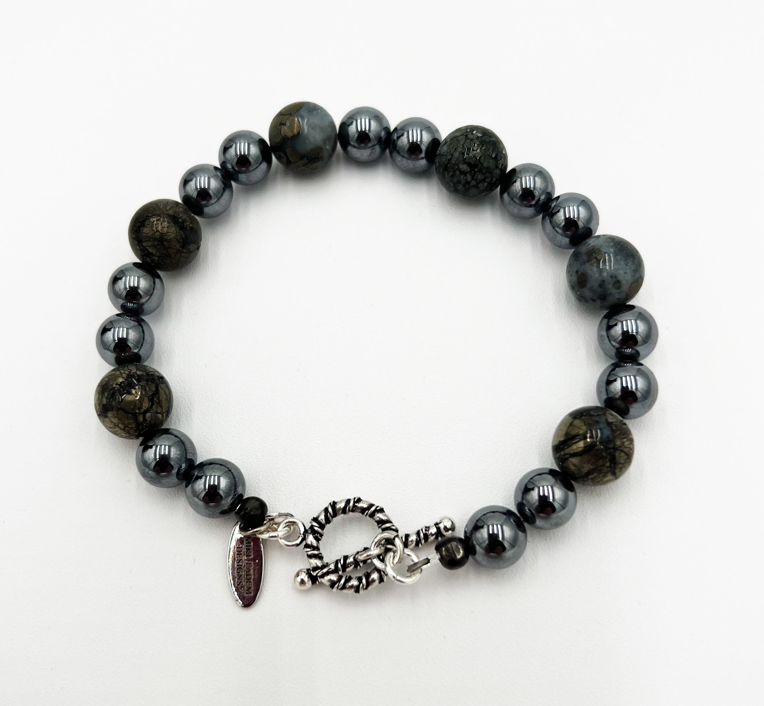 Hematite & Marcasite Bracelet 7 1/4"