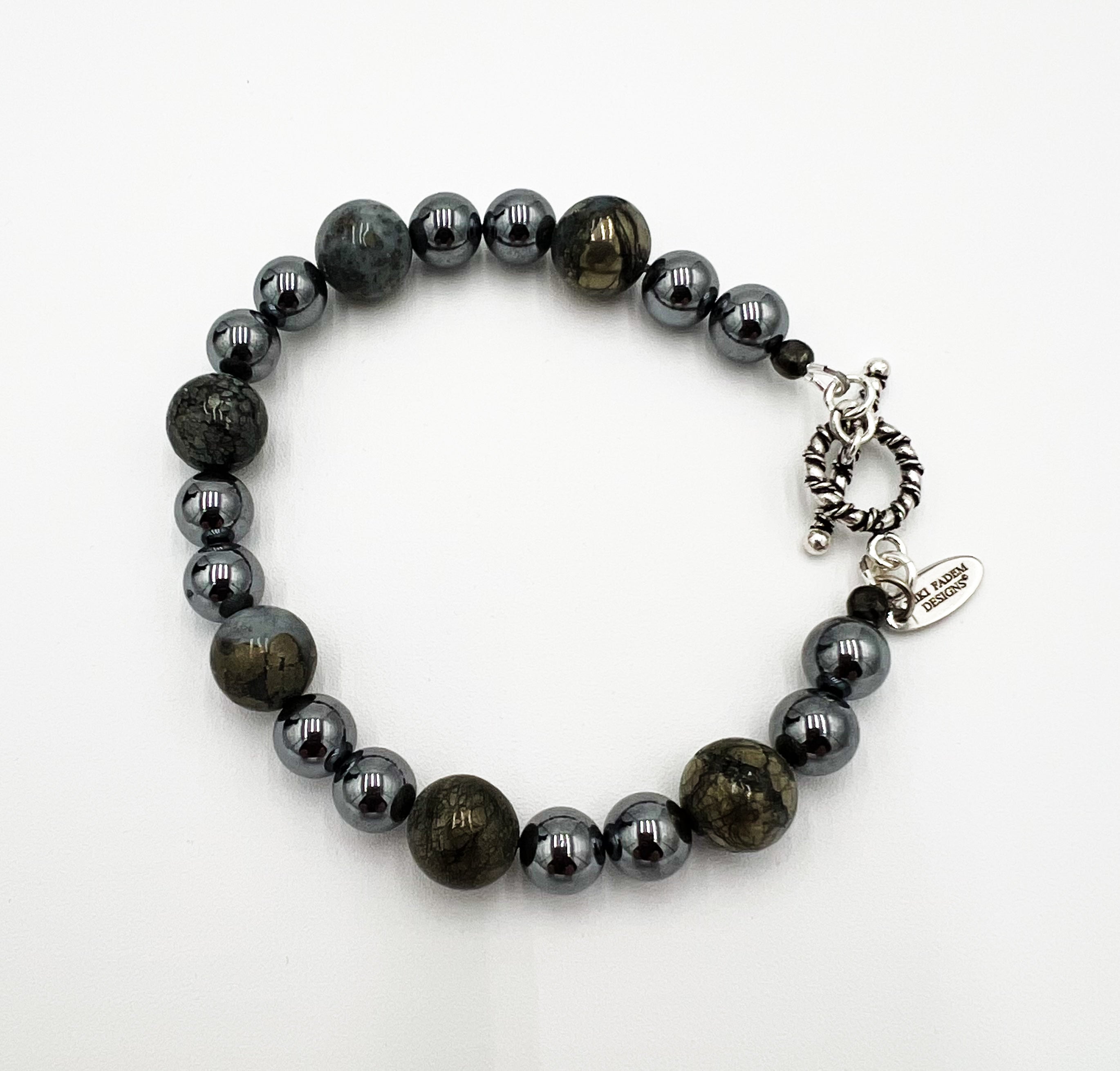 Hematite & Marcasite Bracelet 7 1/4"