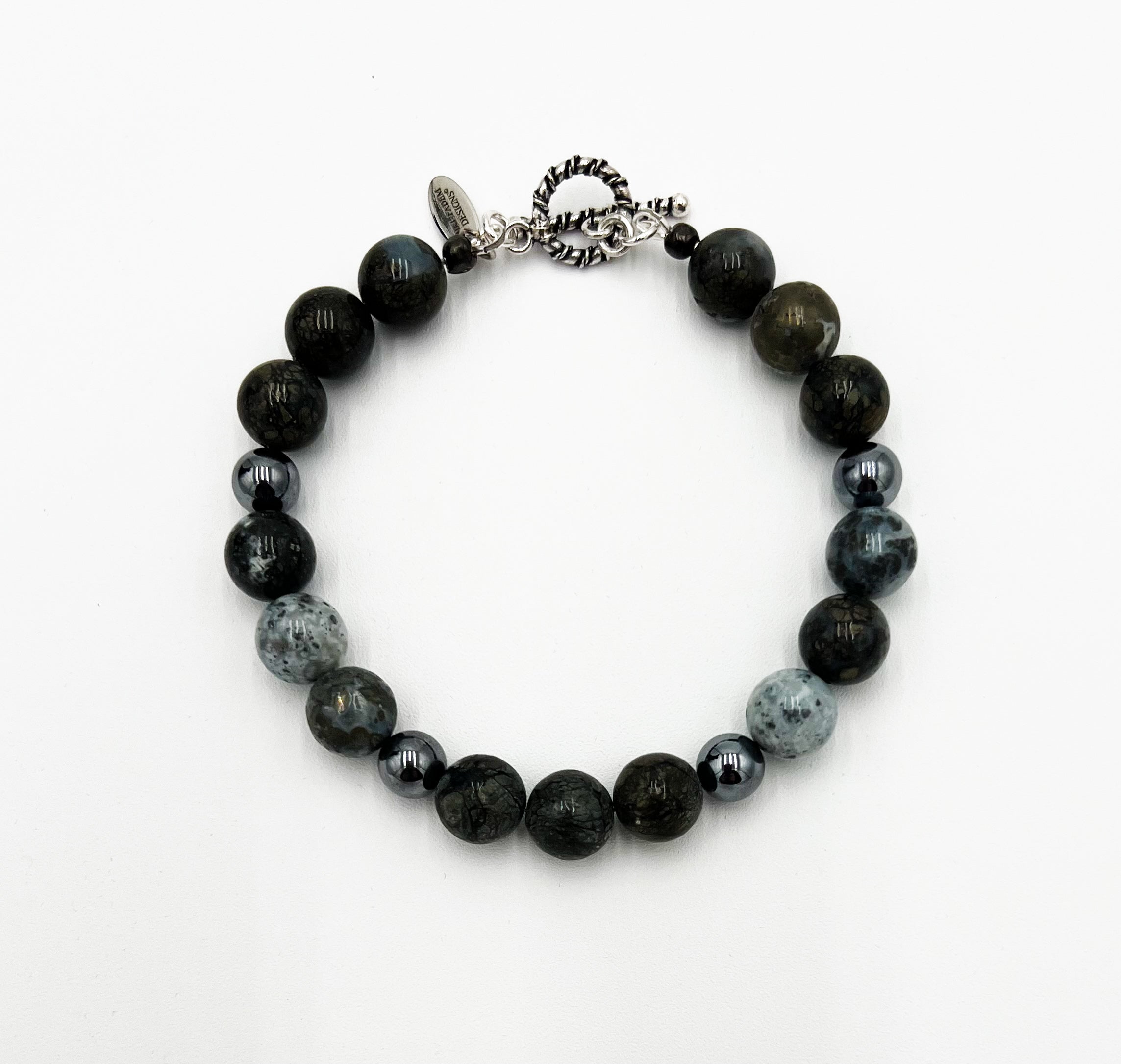 Hematite & Marcasite Bracelet 7 3/4"