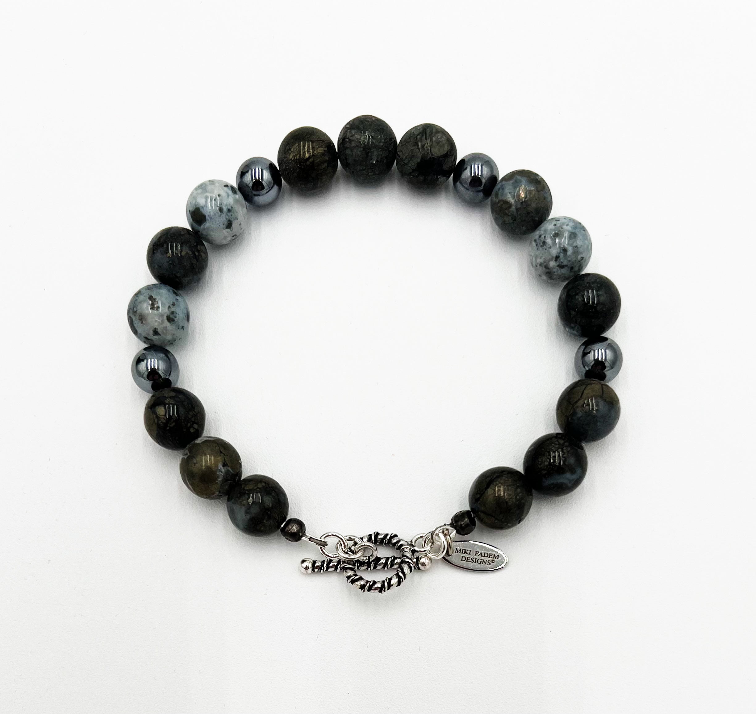 Hematite & Marcasite Bracelet 7 3/4"