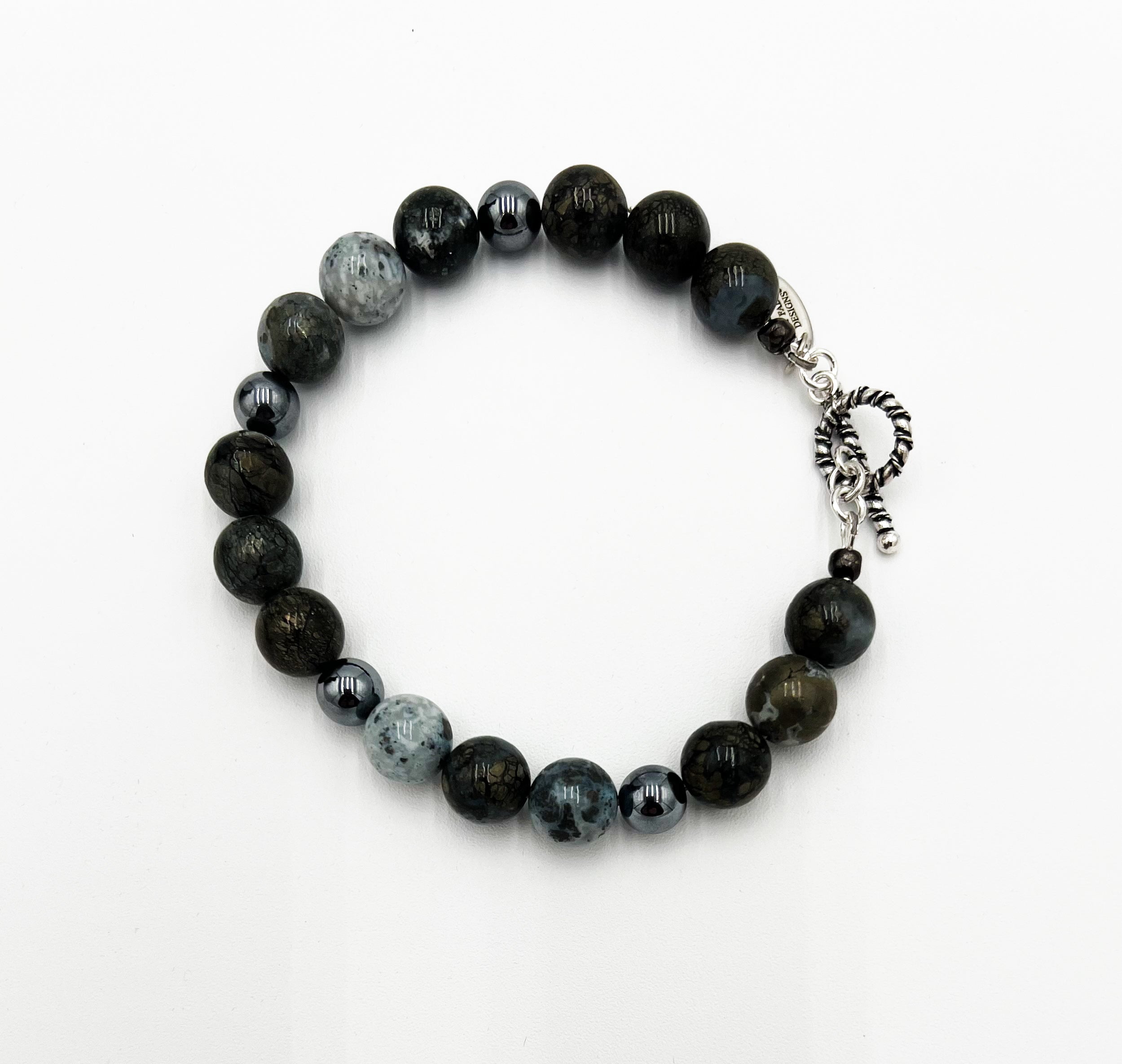 Hematite & Marcasite Bracelet 7 3/4"