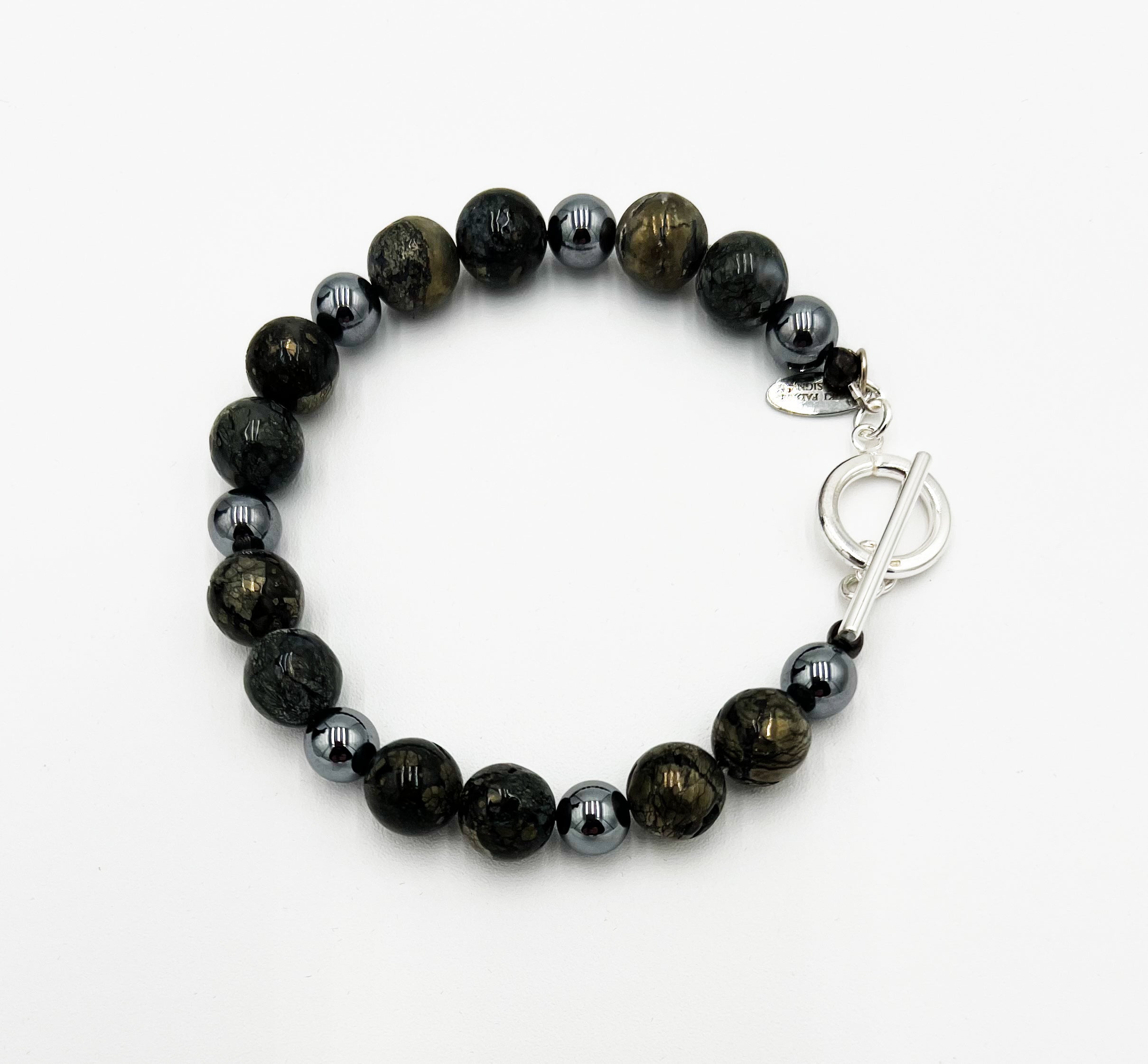 Hematite & Marcasite Bracelet 7.5"