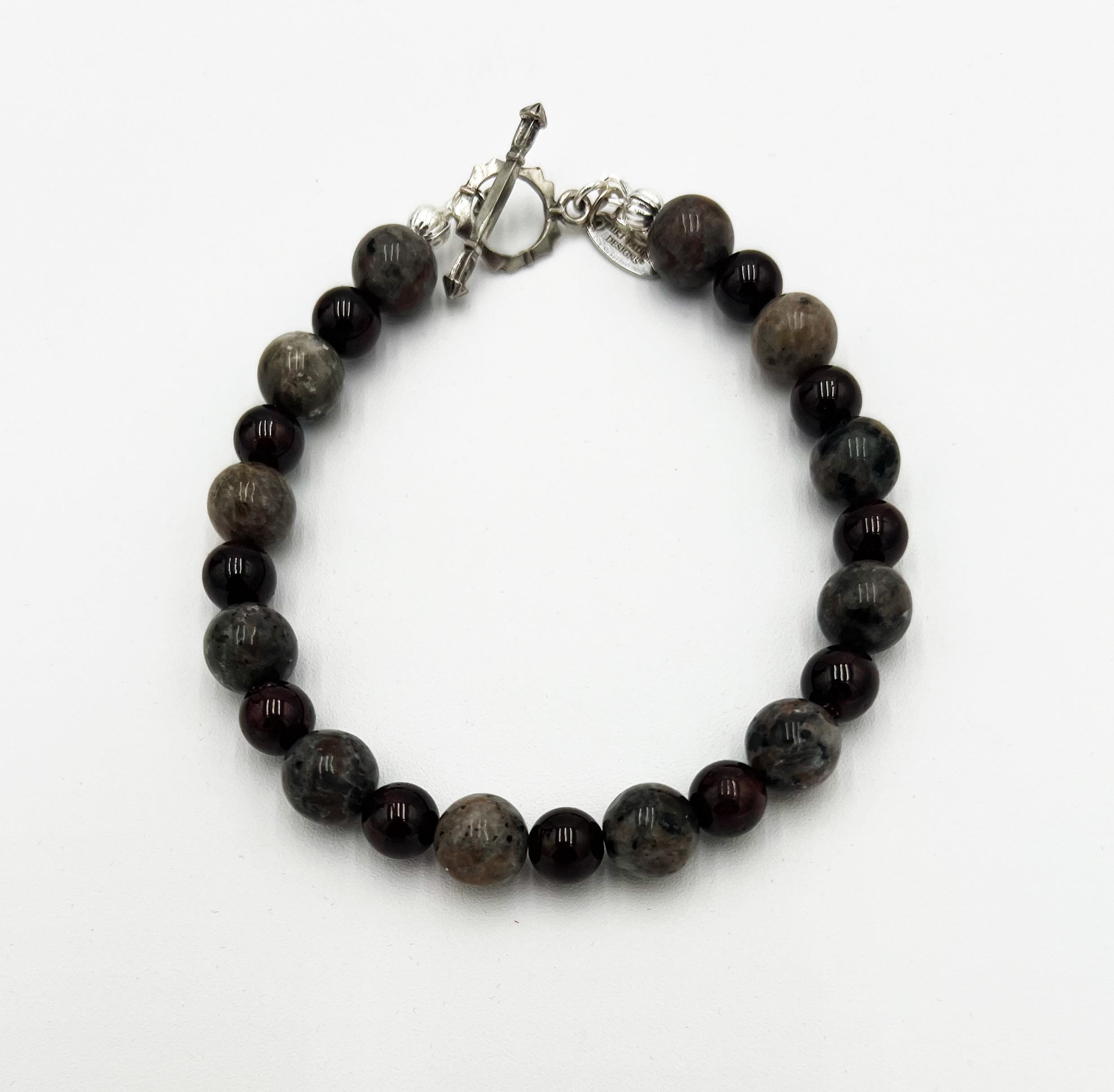 Yooperlite & Red Garnet Bracelet 8 1/4"