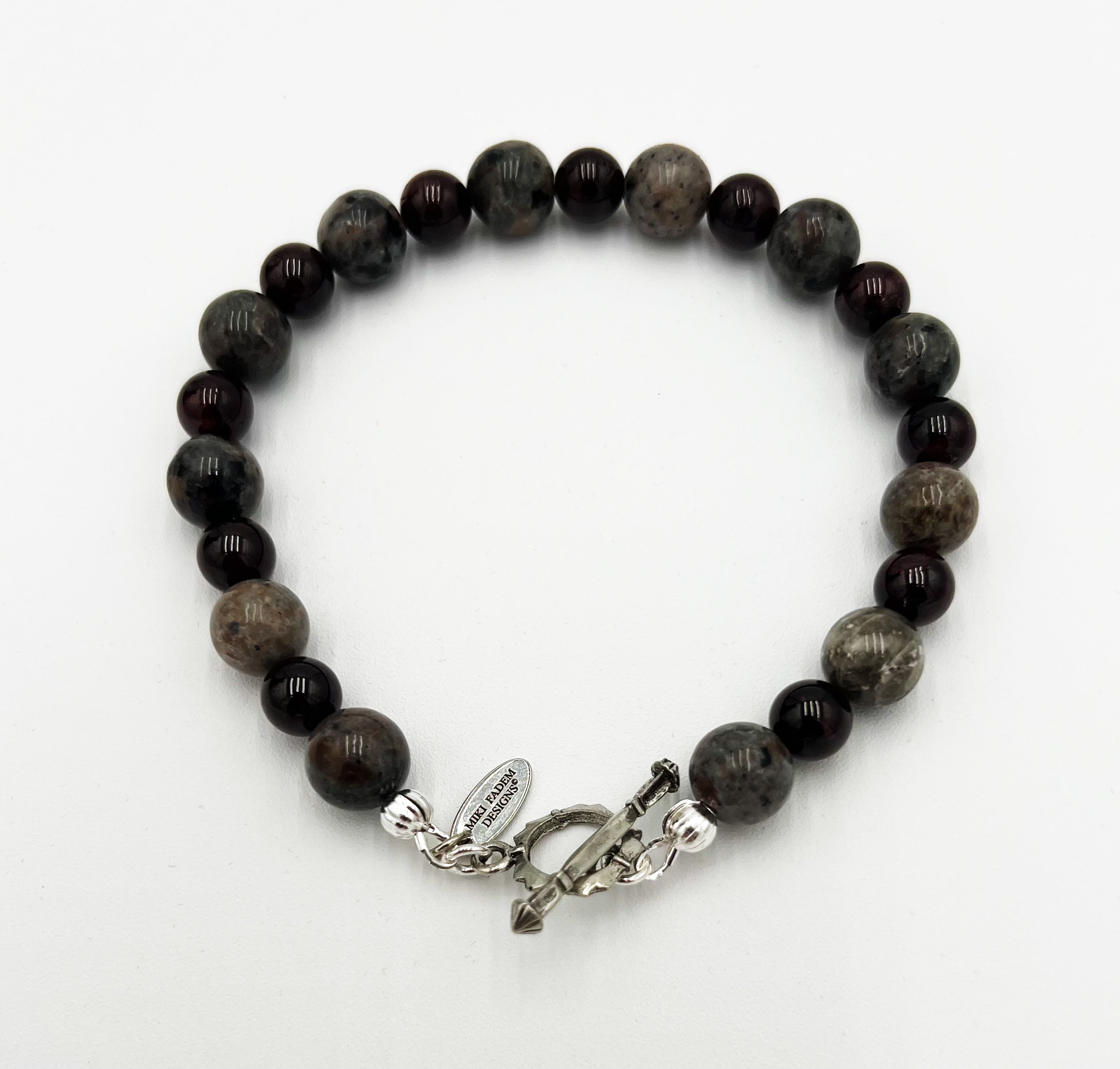 Yooperlite & Red Garnet Bracelet 8 1/4"
