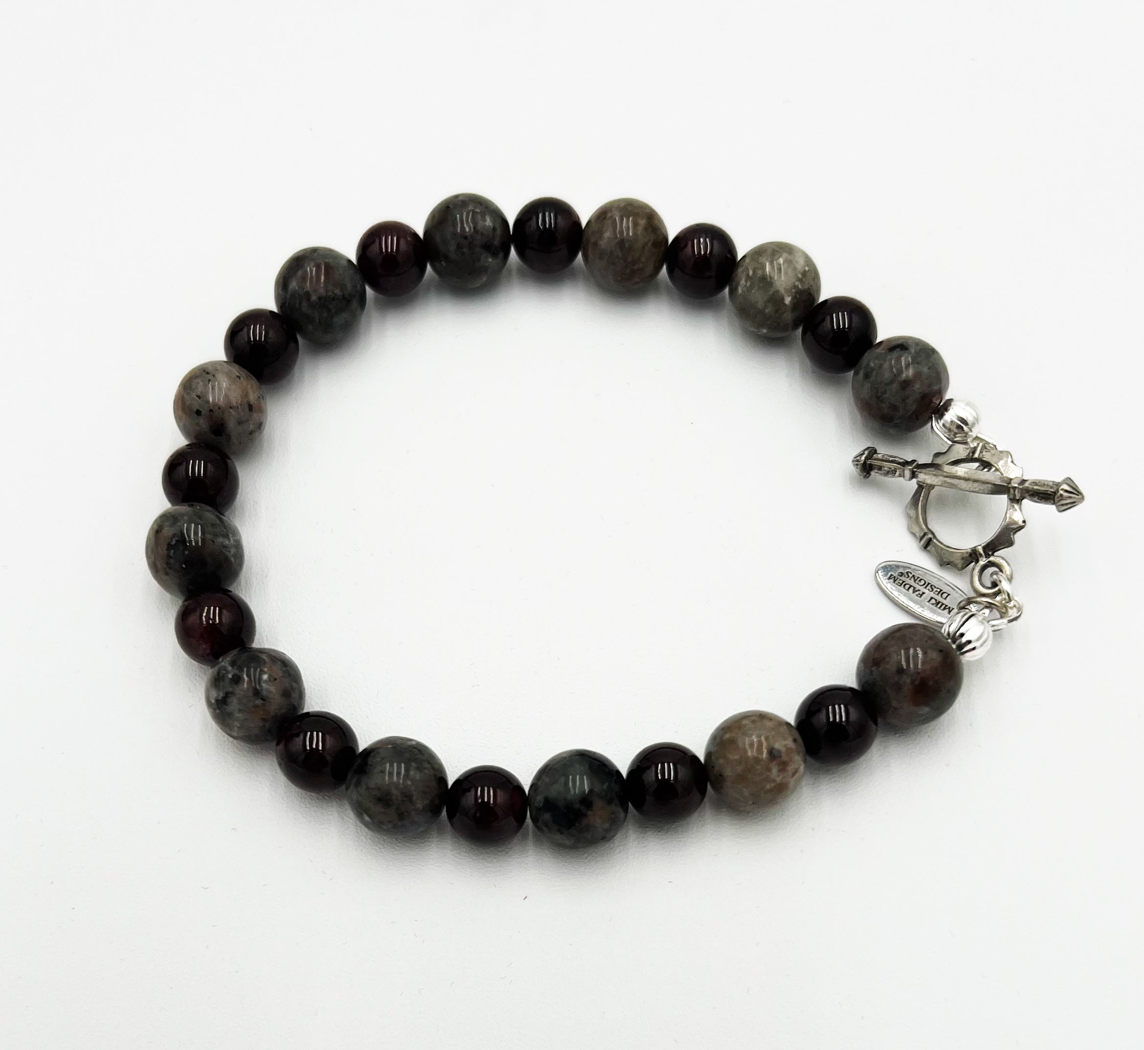 Yooperlite & Red Garnet Bracelet 8 1/4"