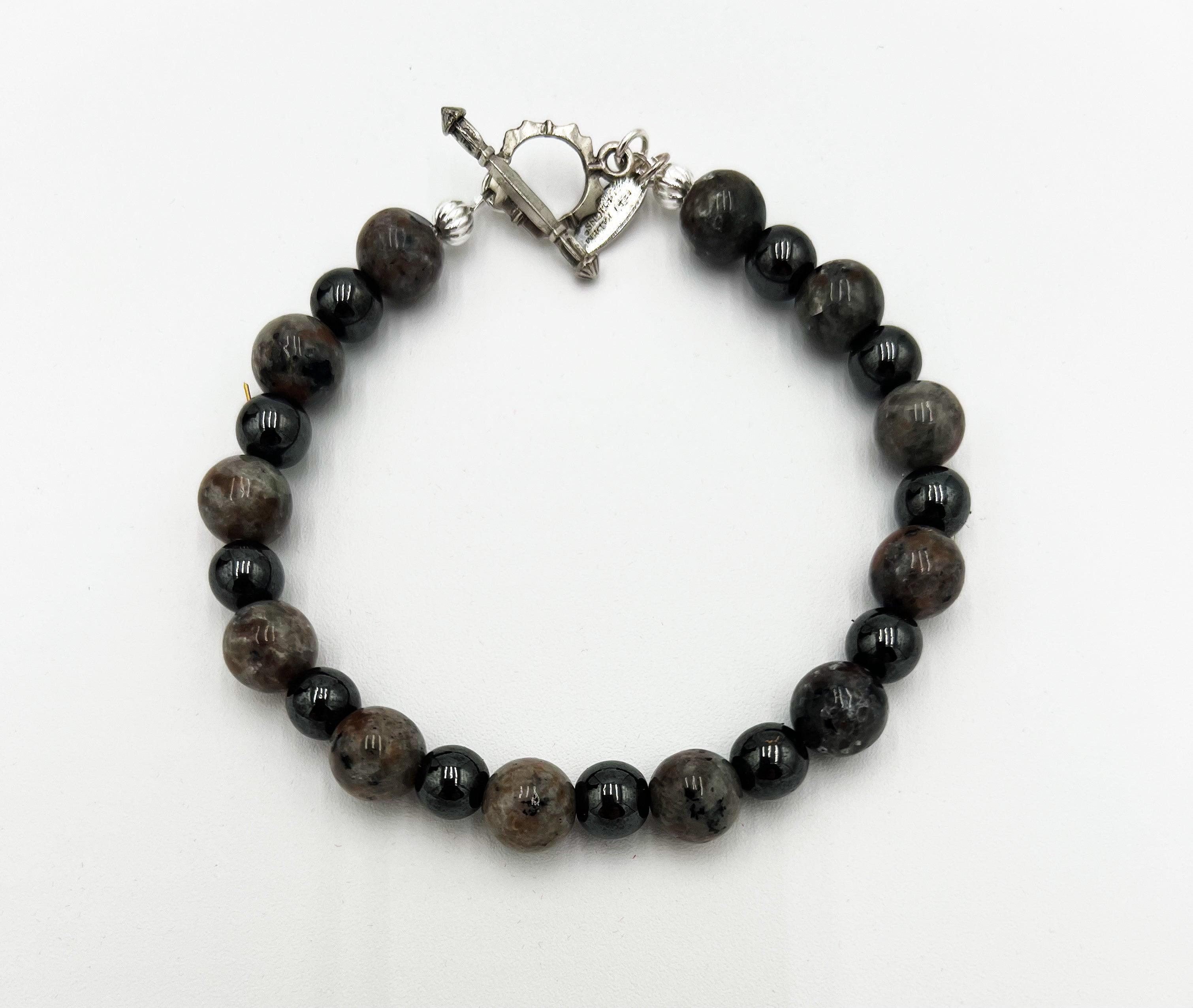 Yooperlite & Hemitite Bracelet 8"