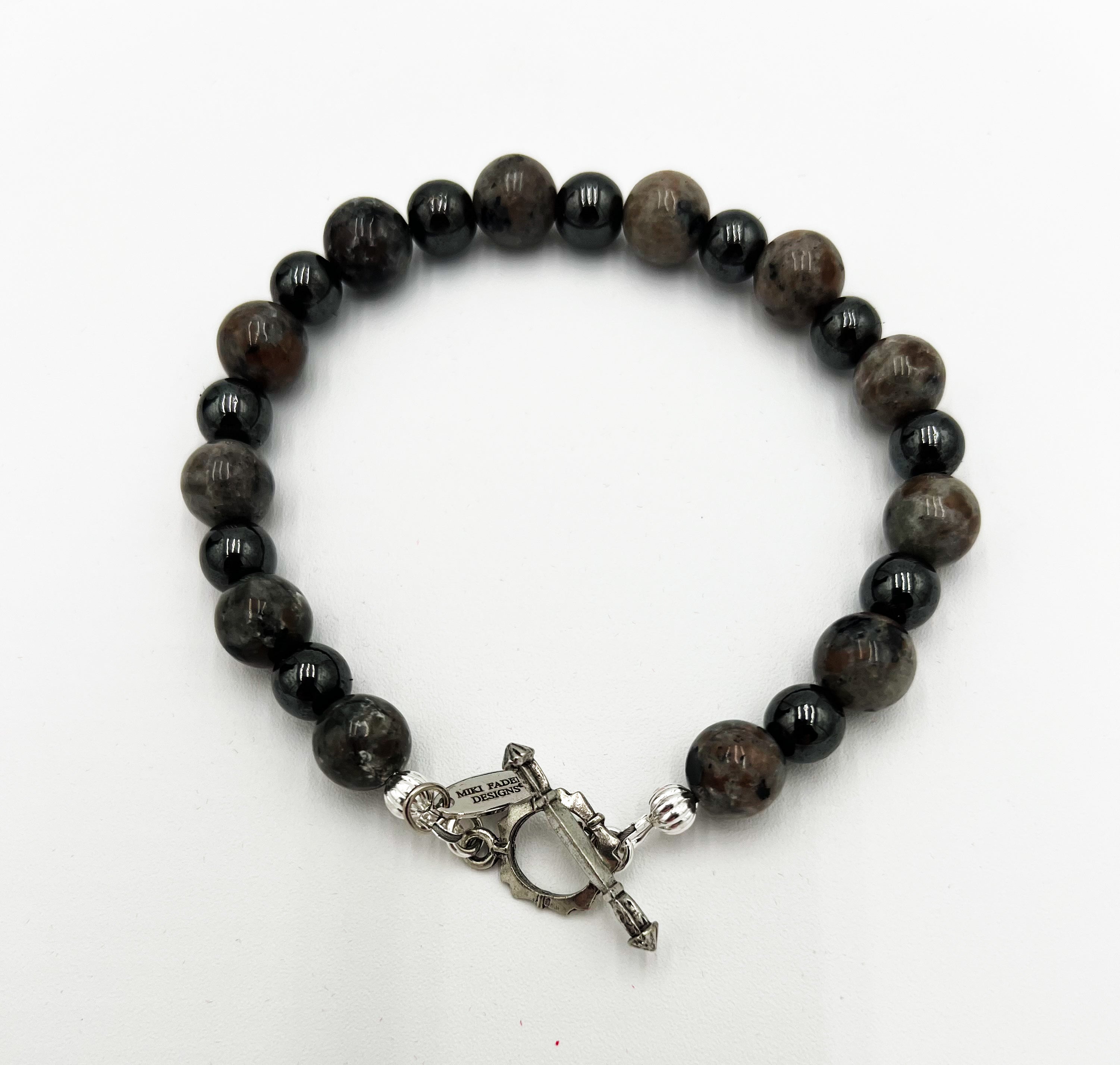 Yooperlite & Hemitite Bracelet 8"