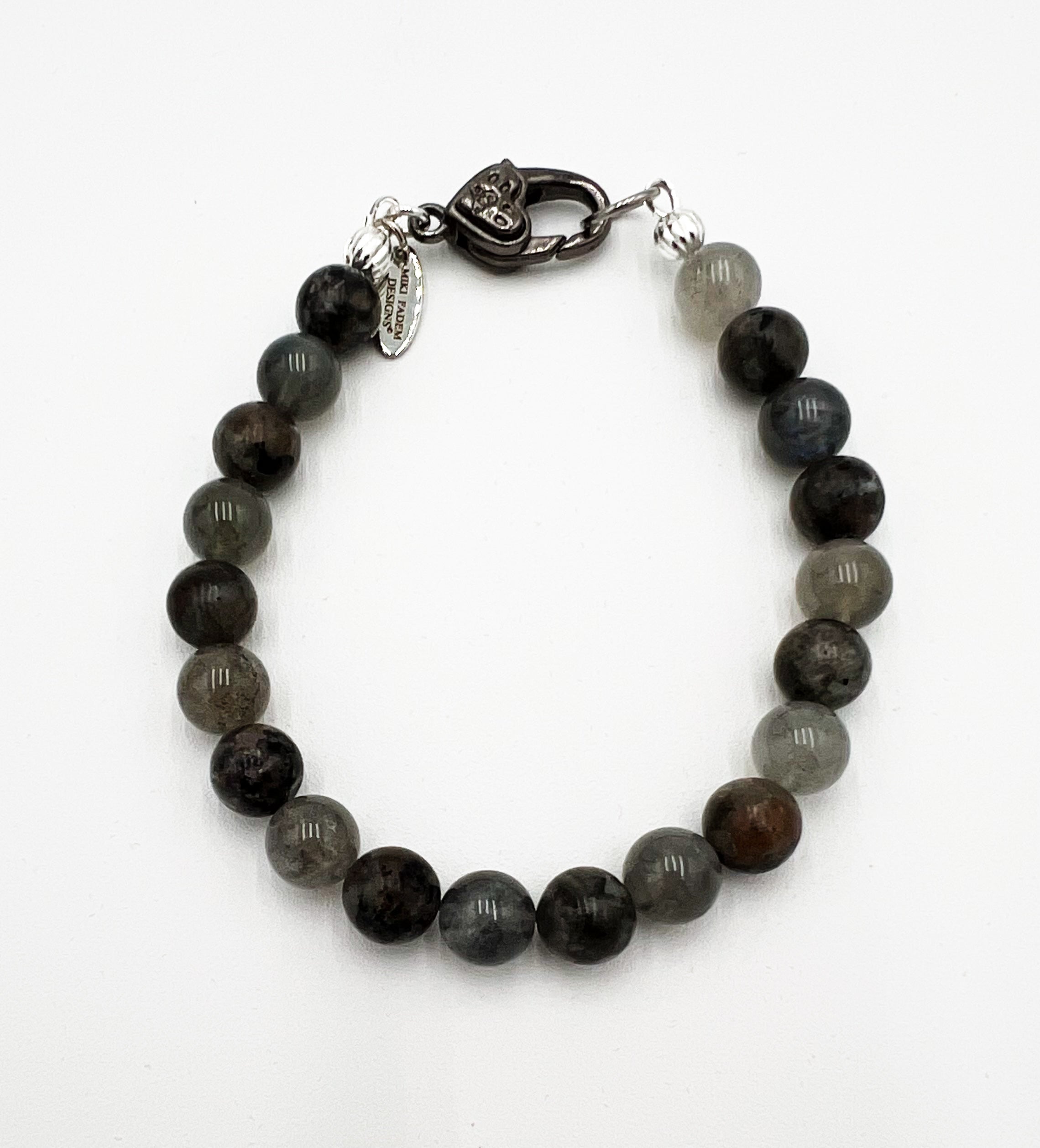 Rainbow Labradorite & Blue Florite Bracelet 7"