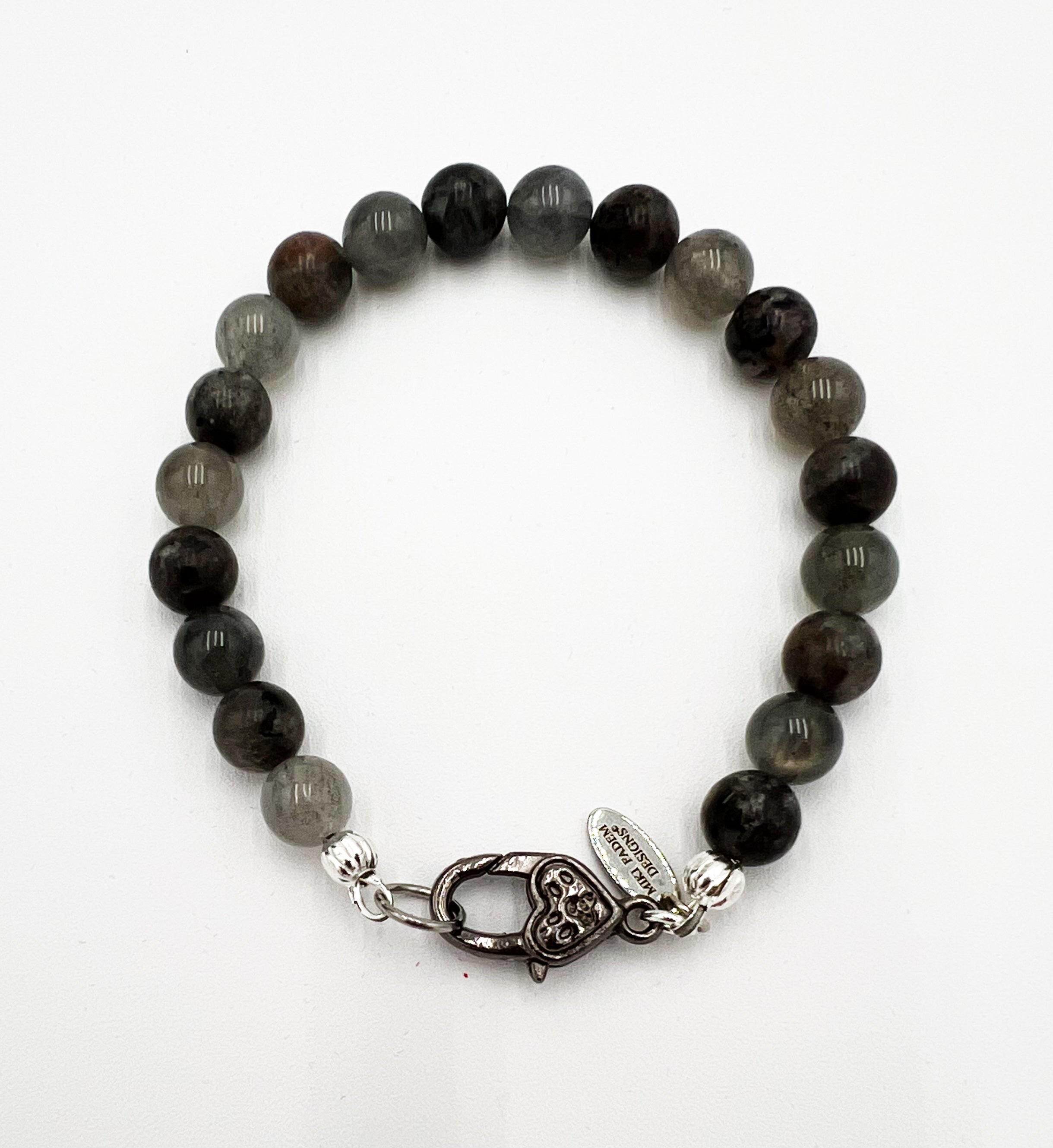 Rainbow Labradorite & Blue Florite Bracelet 7"