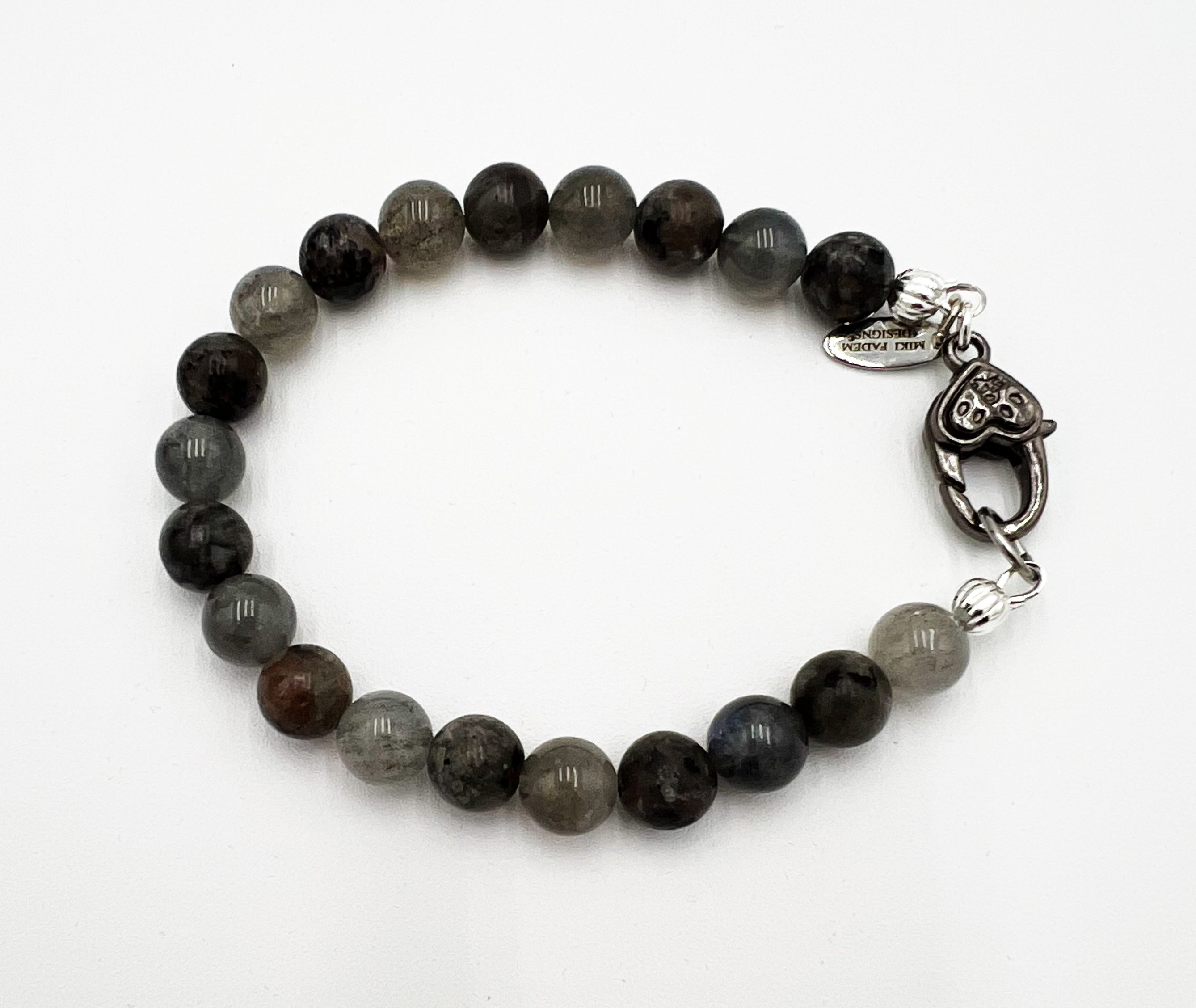 Rainbow Labradorite & Blue Florite Bracelet 7"