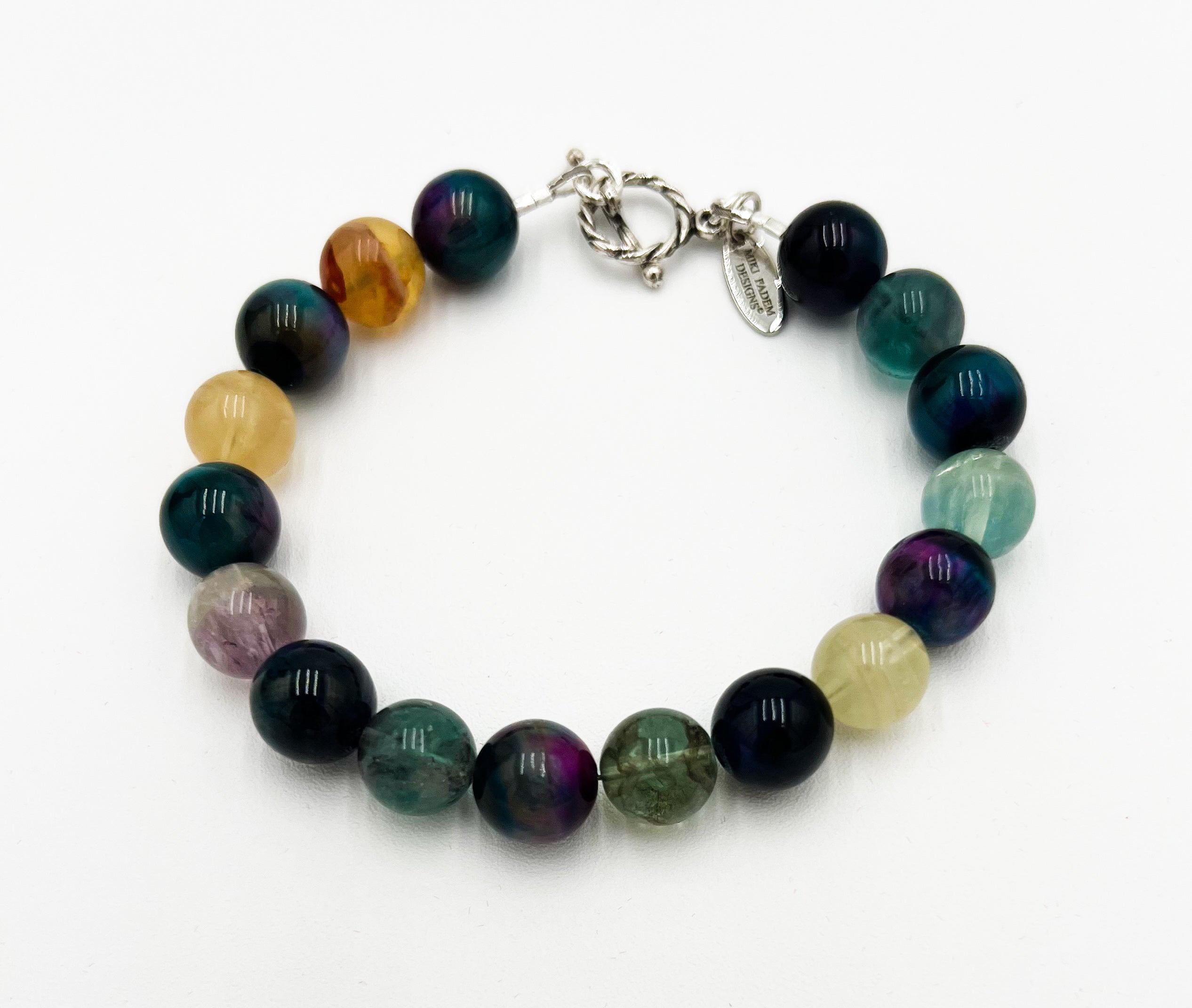 Cat Eye Aurora Tiger Eye & Florite Bracelet 7"