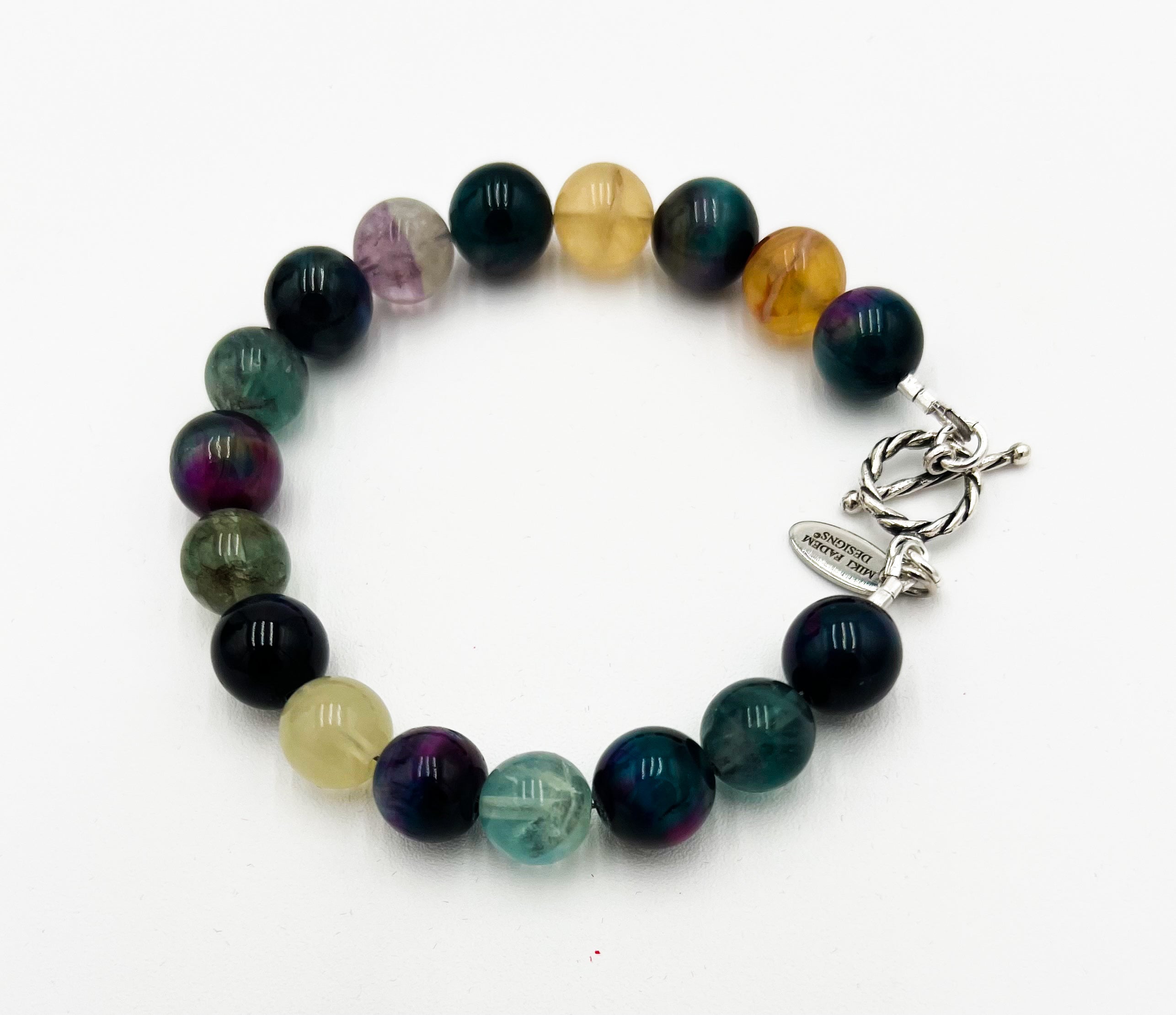Cat Eye Aurora Tiger Eye & Florite Bracelet 7"