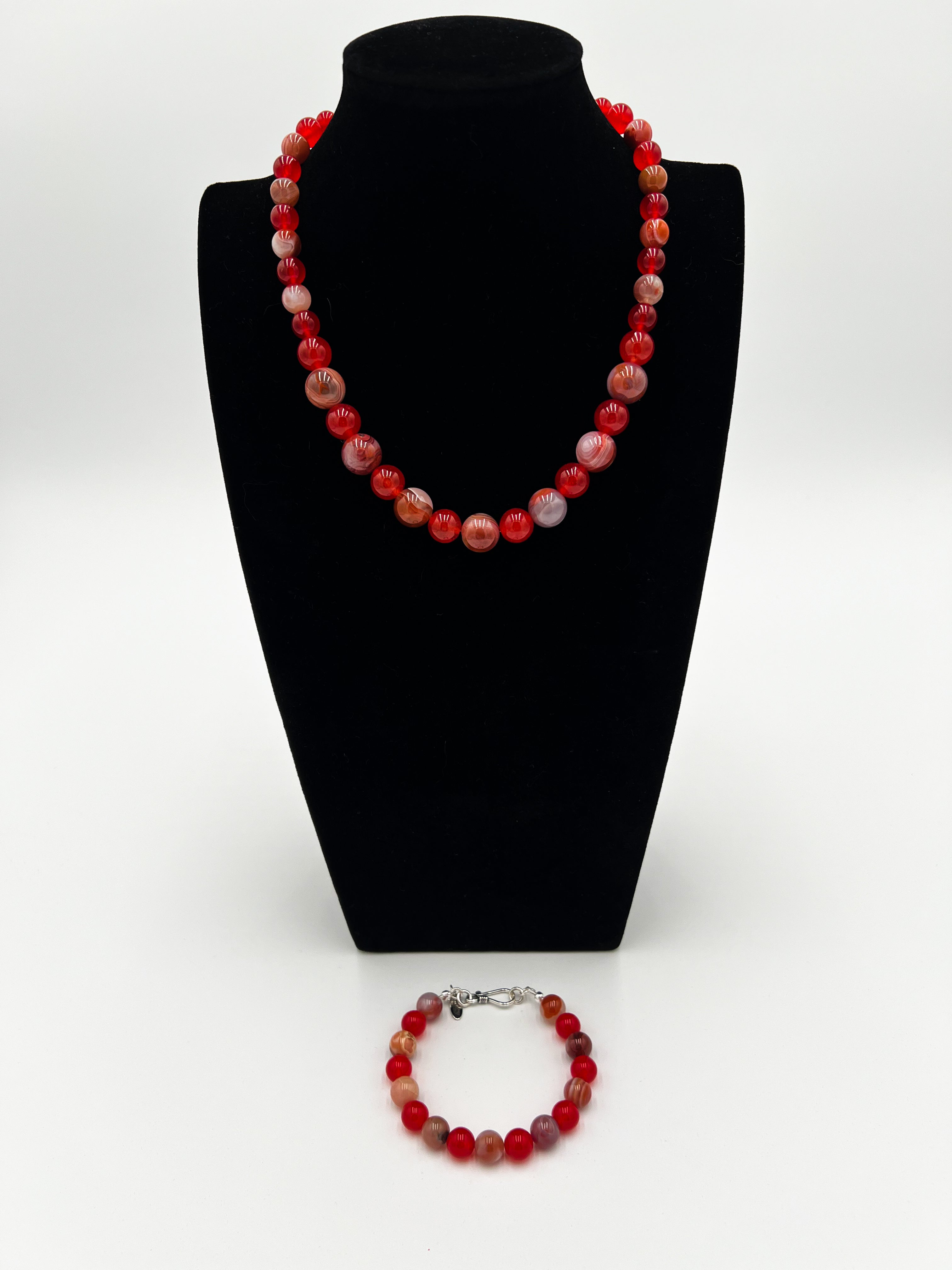 Moroccan & Jade Necklace 18" & Bracelet 7 1/4" Set
