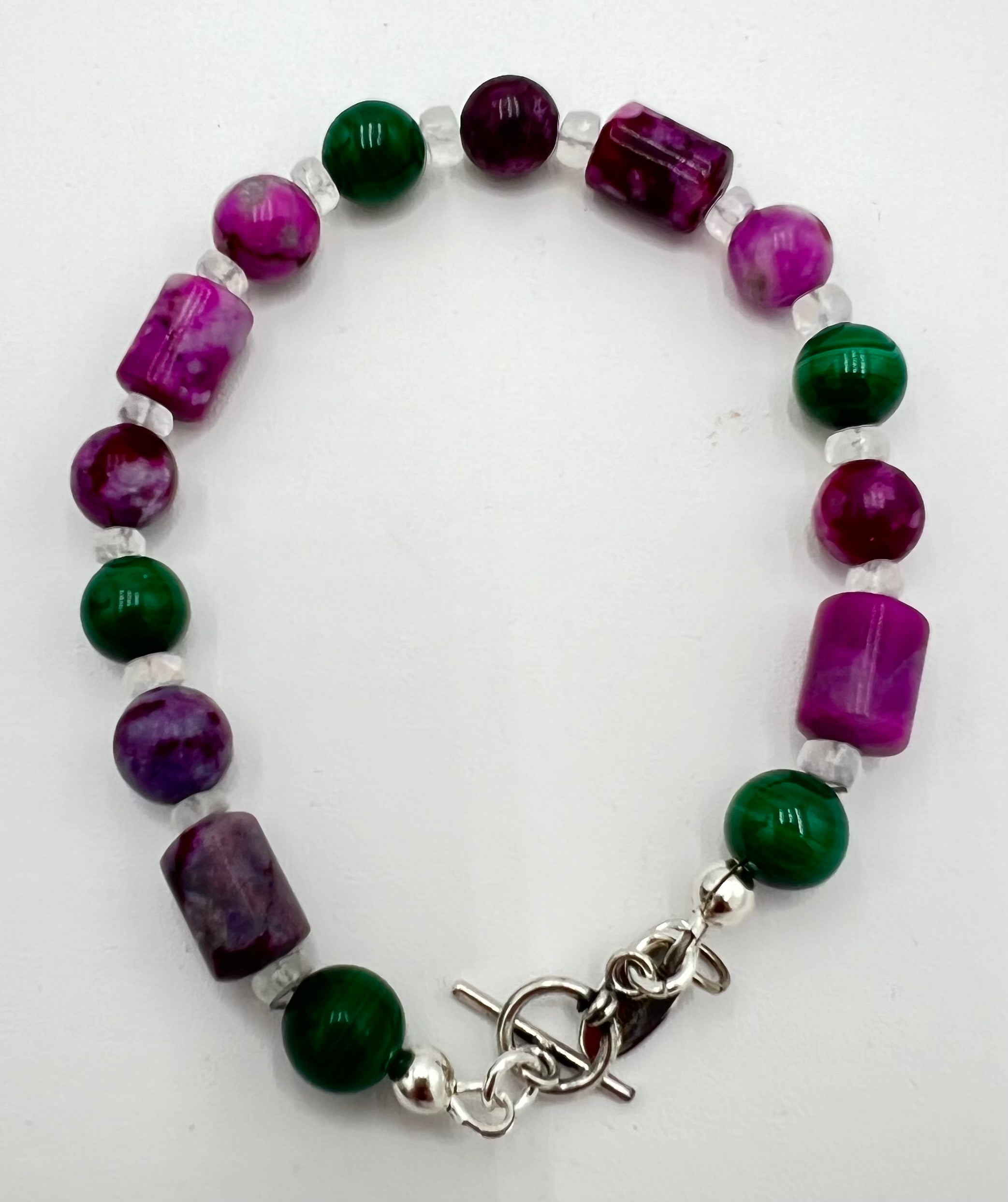 Malachite & Sugilite Bracelet 7"