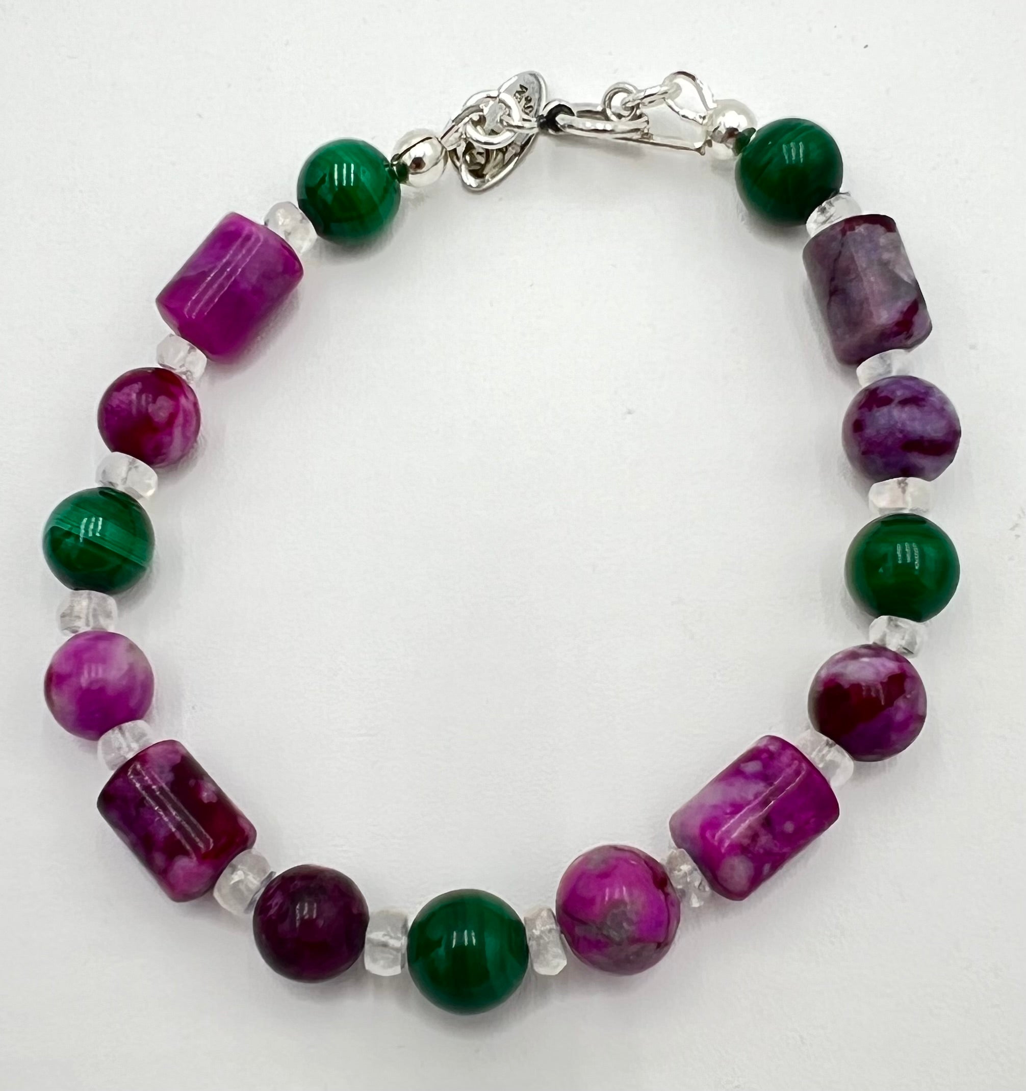 Malachite & Sugilite Bracelet 7"