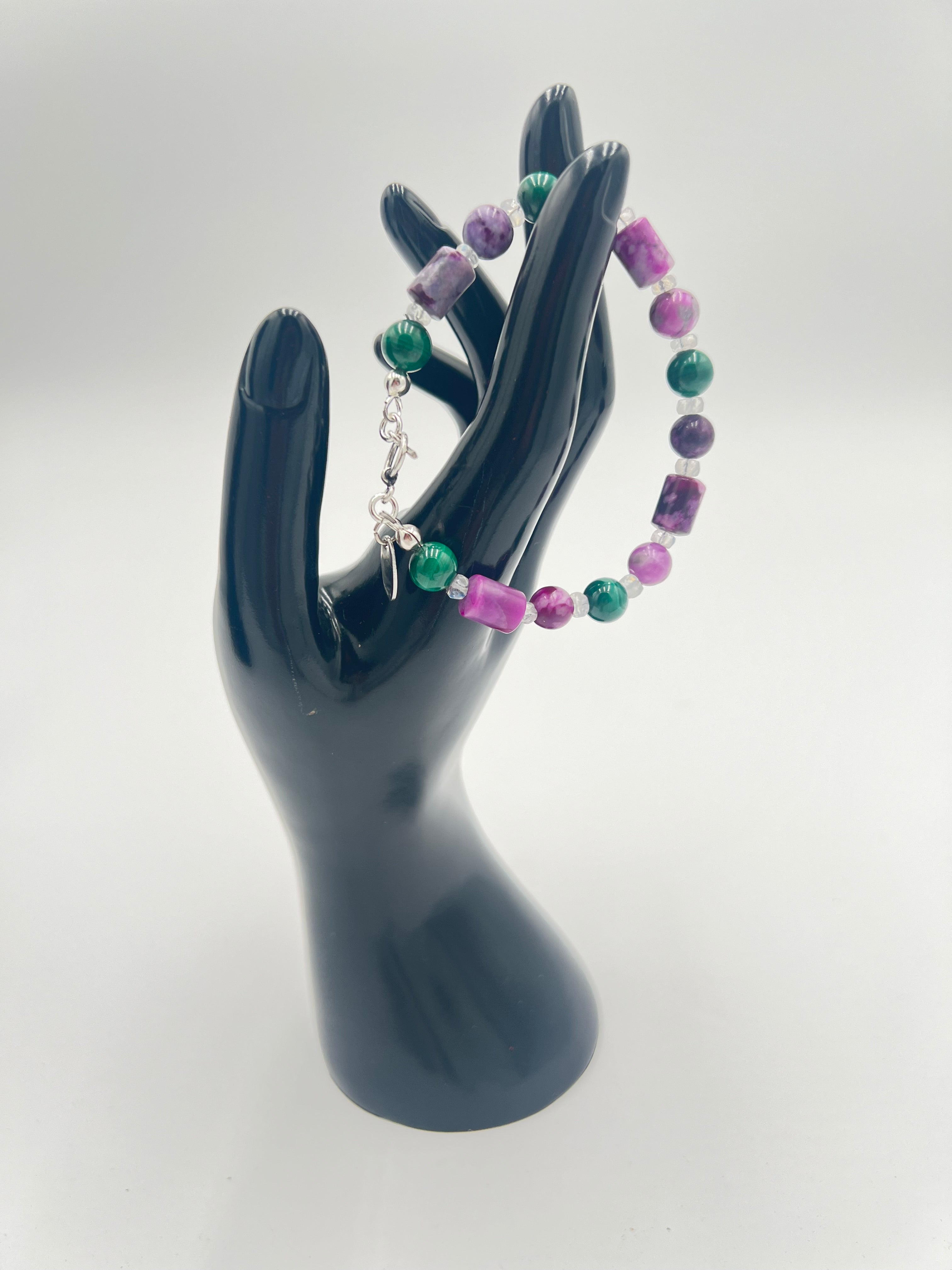 Malachite & Sugilite Bracelet 7"
