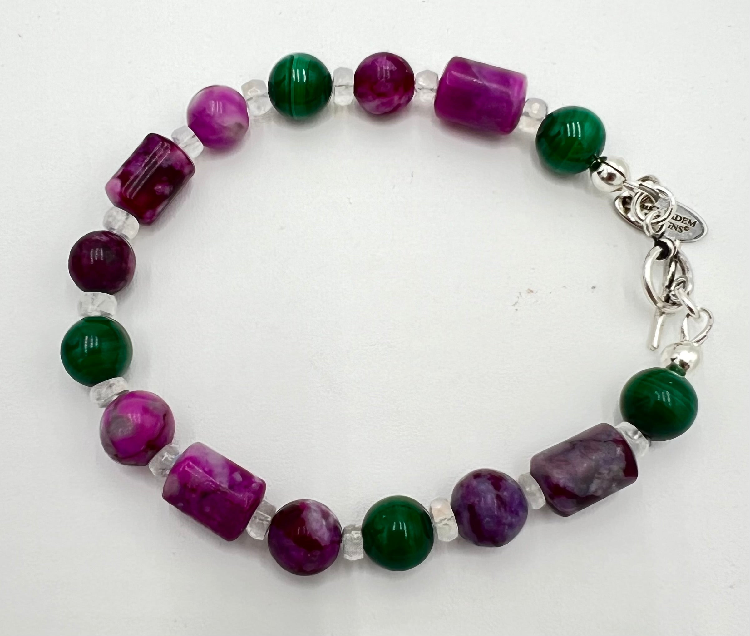 Malachite & Sugilite Bracelet 7"
