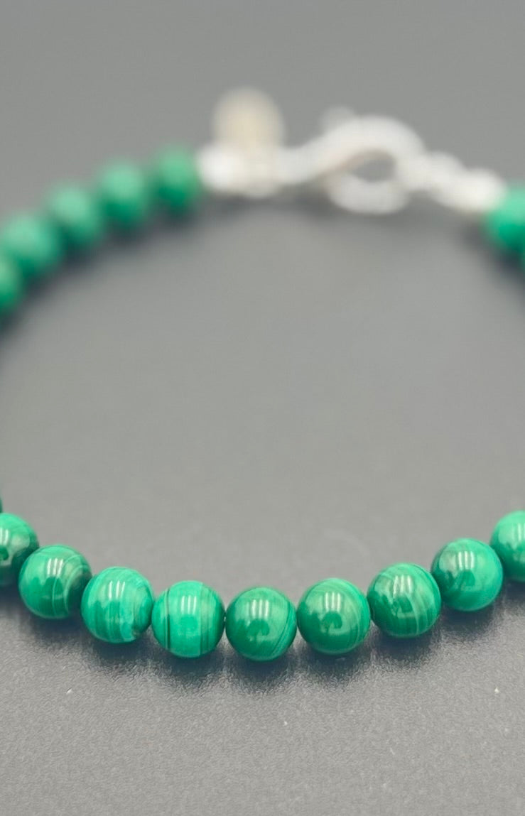Malachite Bracelet-Stackable 7 1/4"