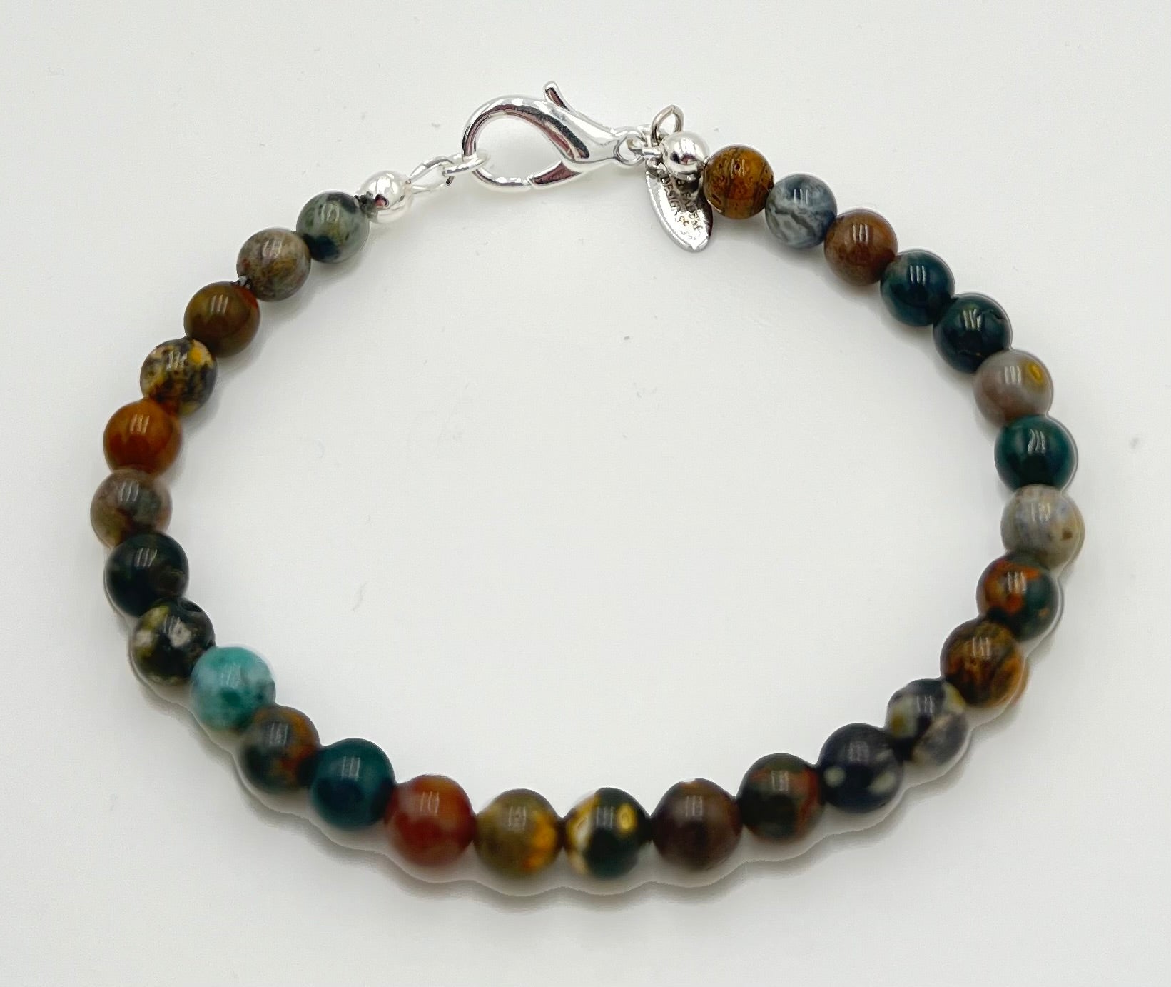 Earth Tone Ocean Jasper Bracelet-Stackable 7.5"