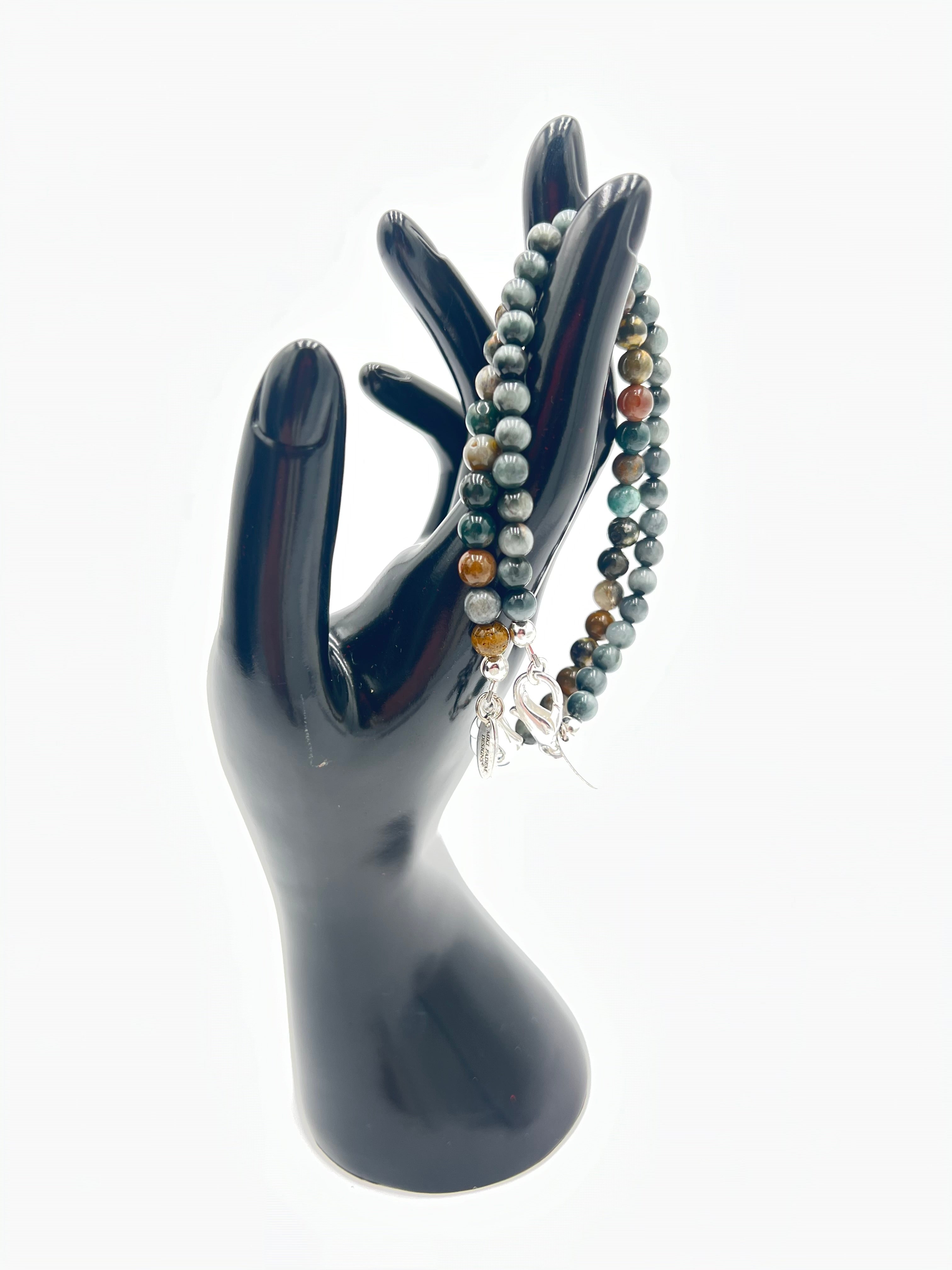 Earth Tone Ocean Jasper Bracelet-Stackable 7.5"