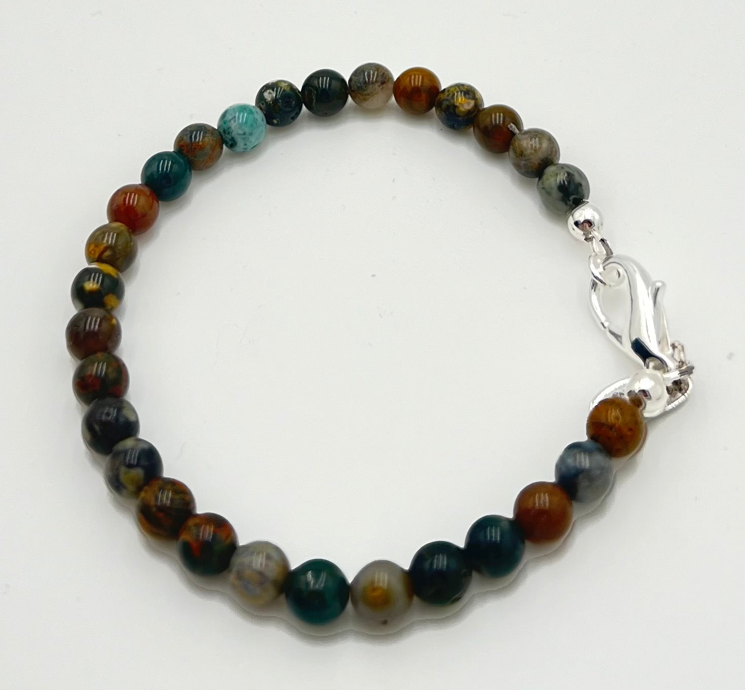 Earth Tone Ocean Jasper Bracelet-Stackable 7.5"