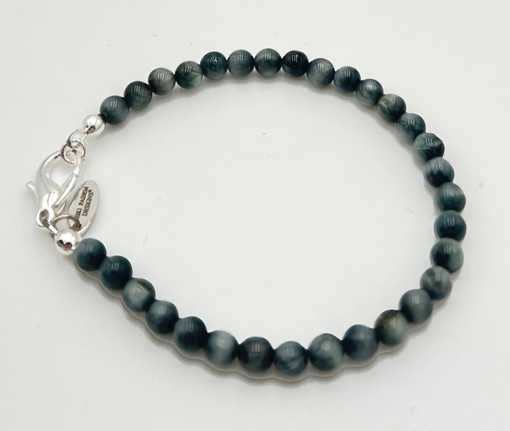 Gray Eagle Eye Bracelet-Stackable 7.5"