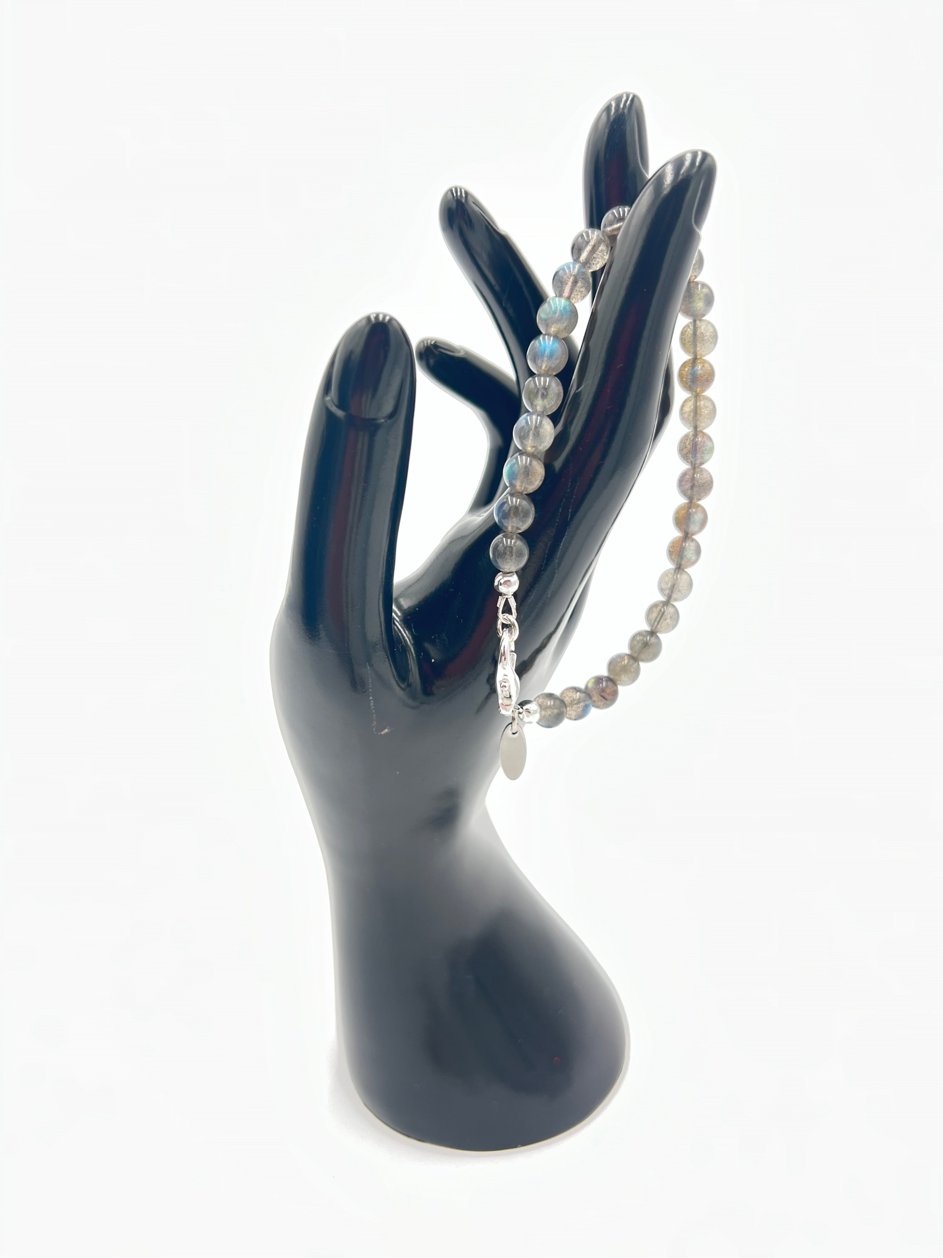 Blue Flashes Labradorite Bracelet-Stackable 7.5"