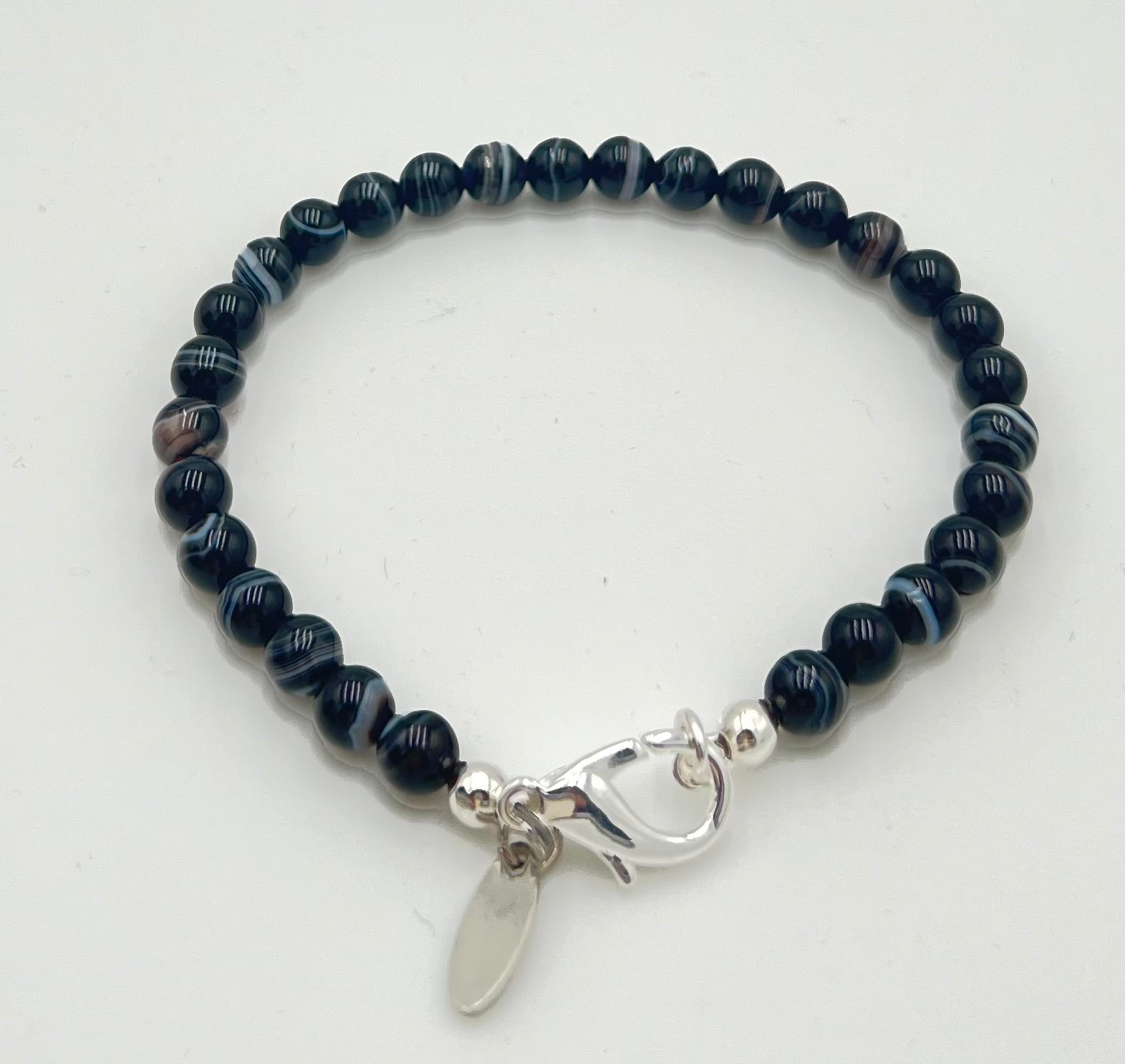 Tuxedo Agate Bracelet-Stackable 7.5"