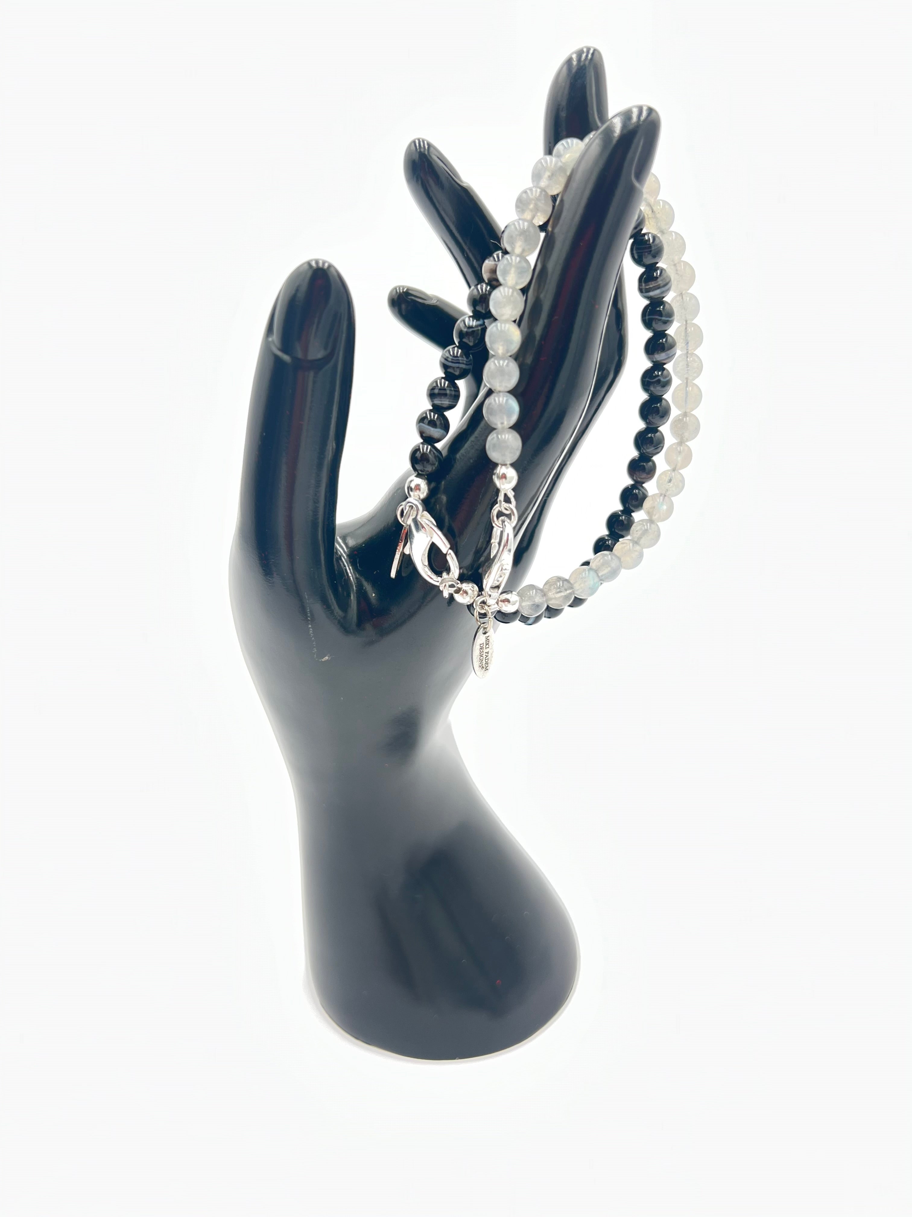 Tuxedo Agate Bracelet-Stackable 7.5"