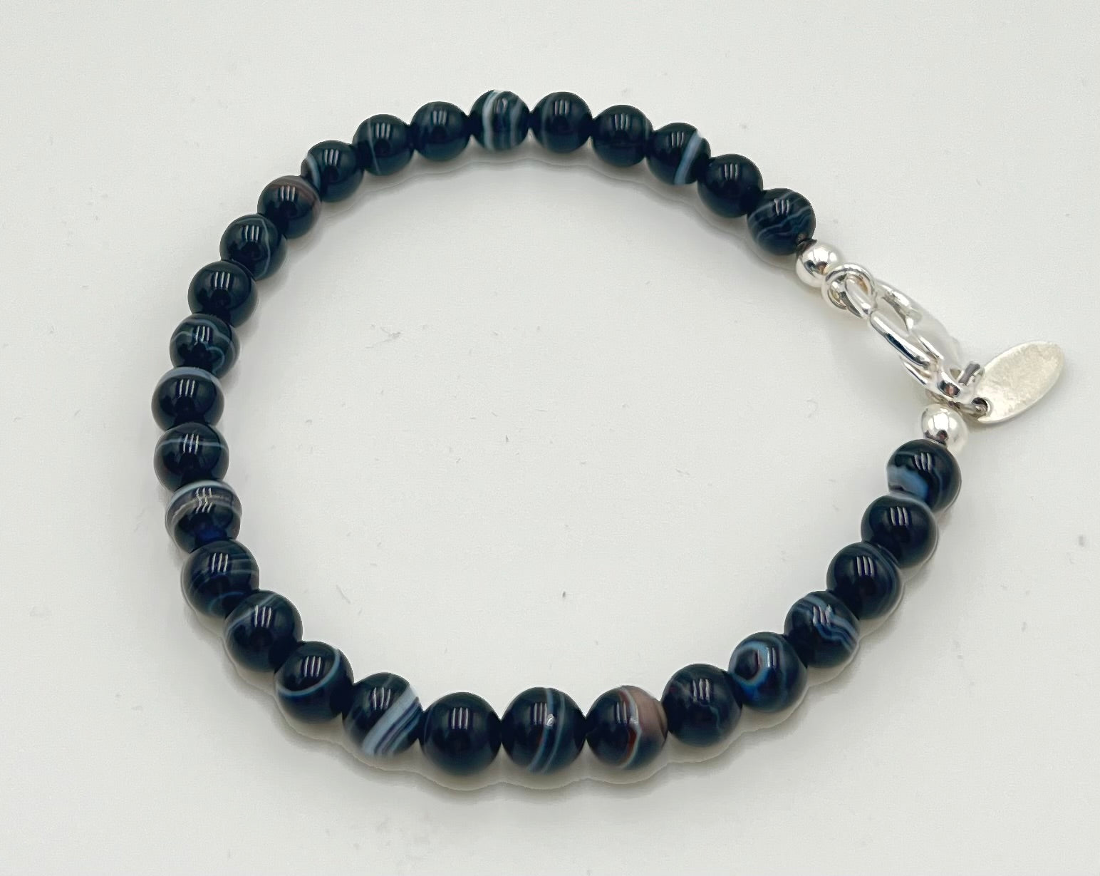 Tuxedo Agate Bracelet-Stackable 7.5"