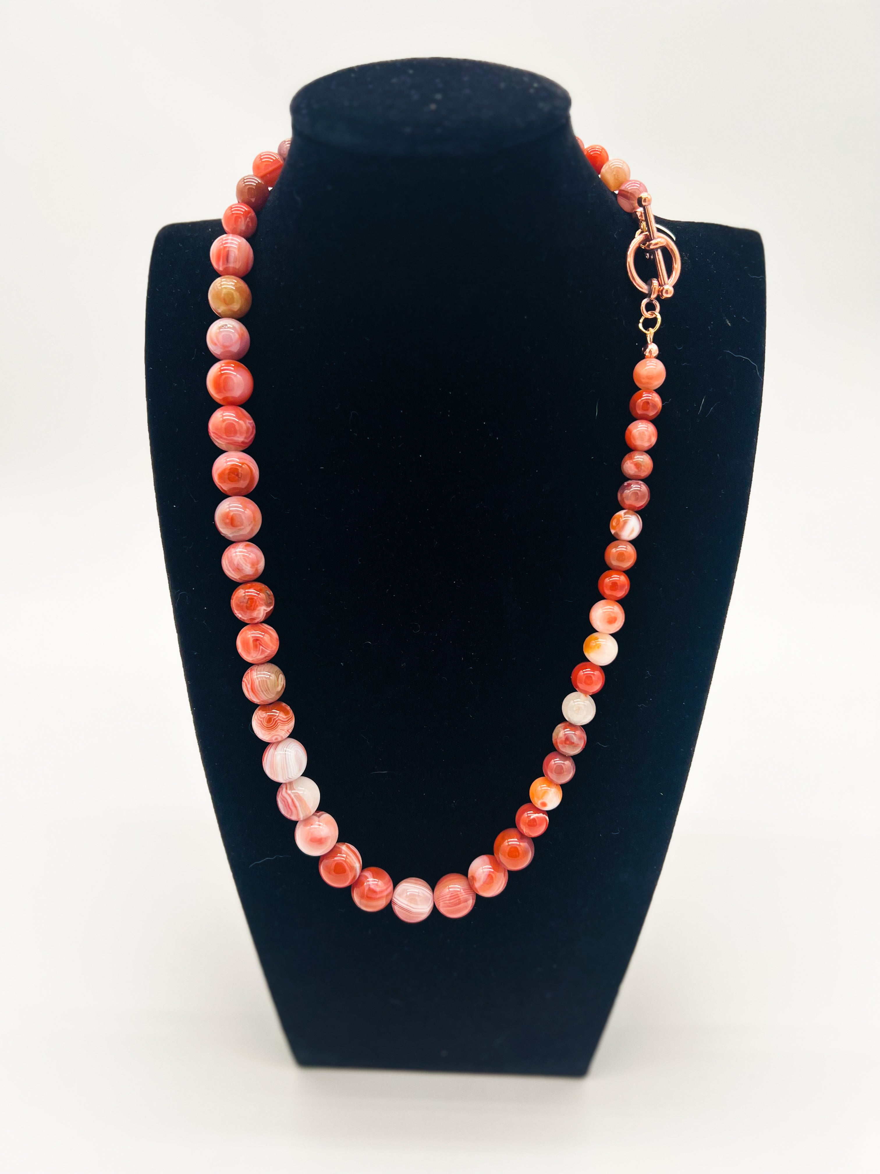 Red Moroccan Agate Necklace 26"