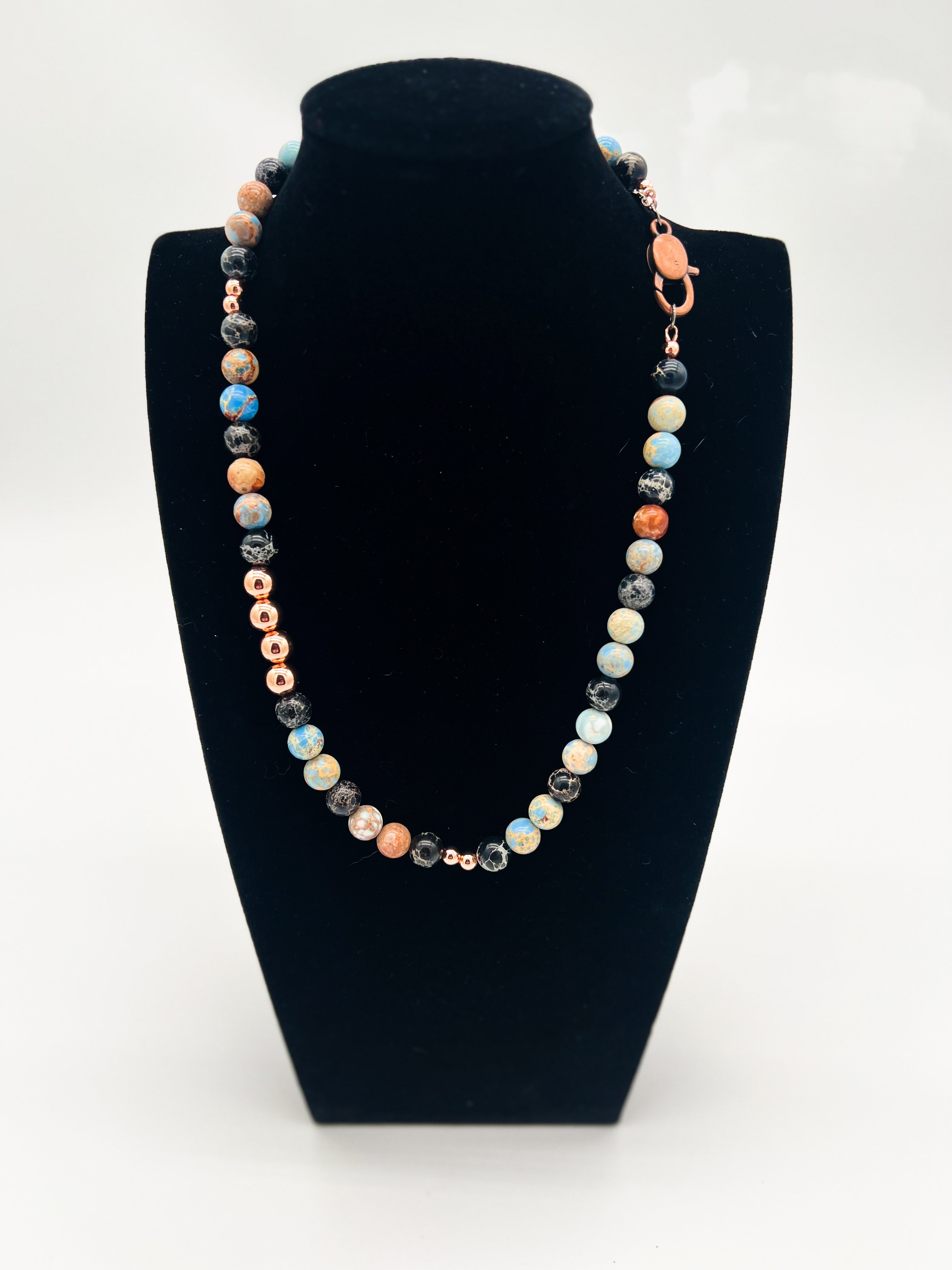 Jasper & Rose Gold Necklace 22"