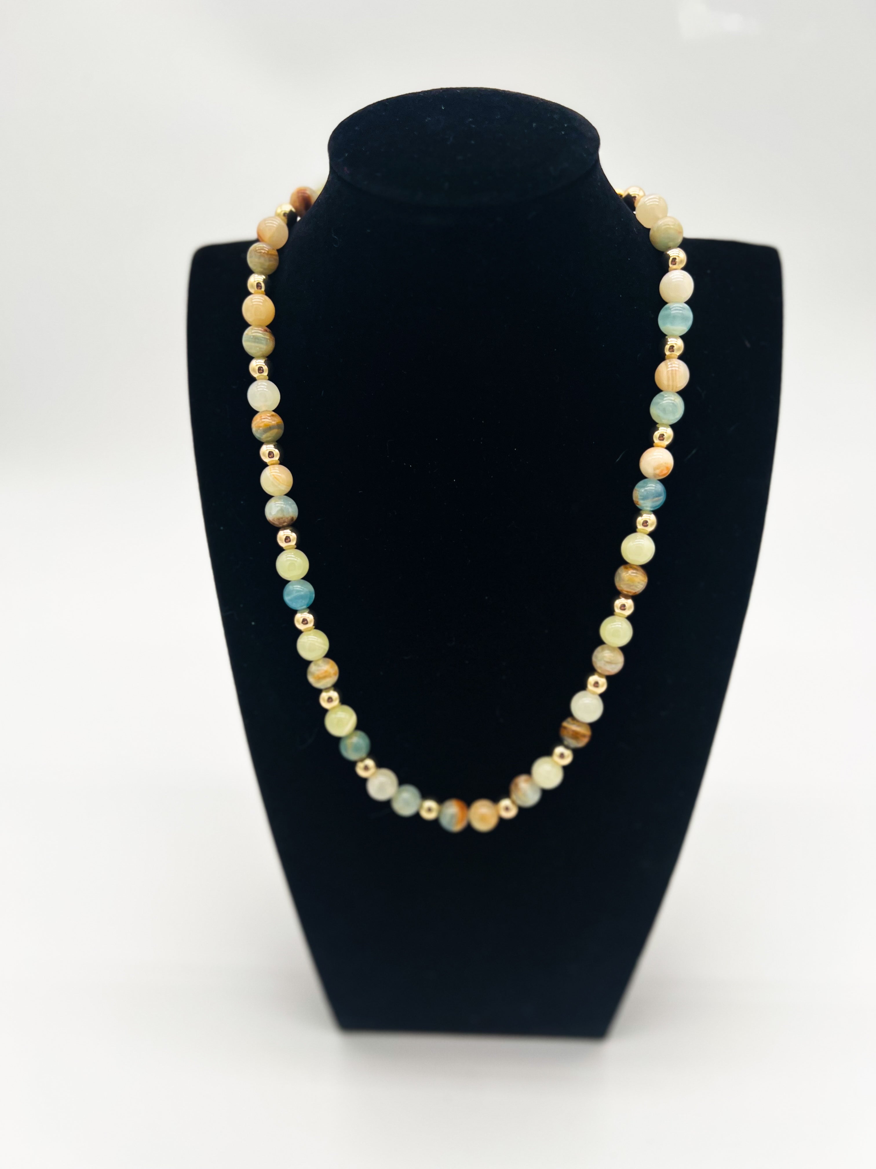 Blue & Italian Onyx Necklace 20.5"