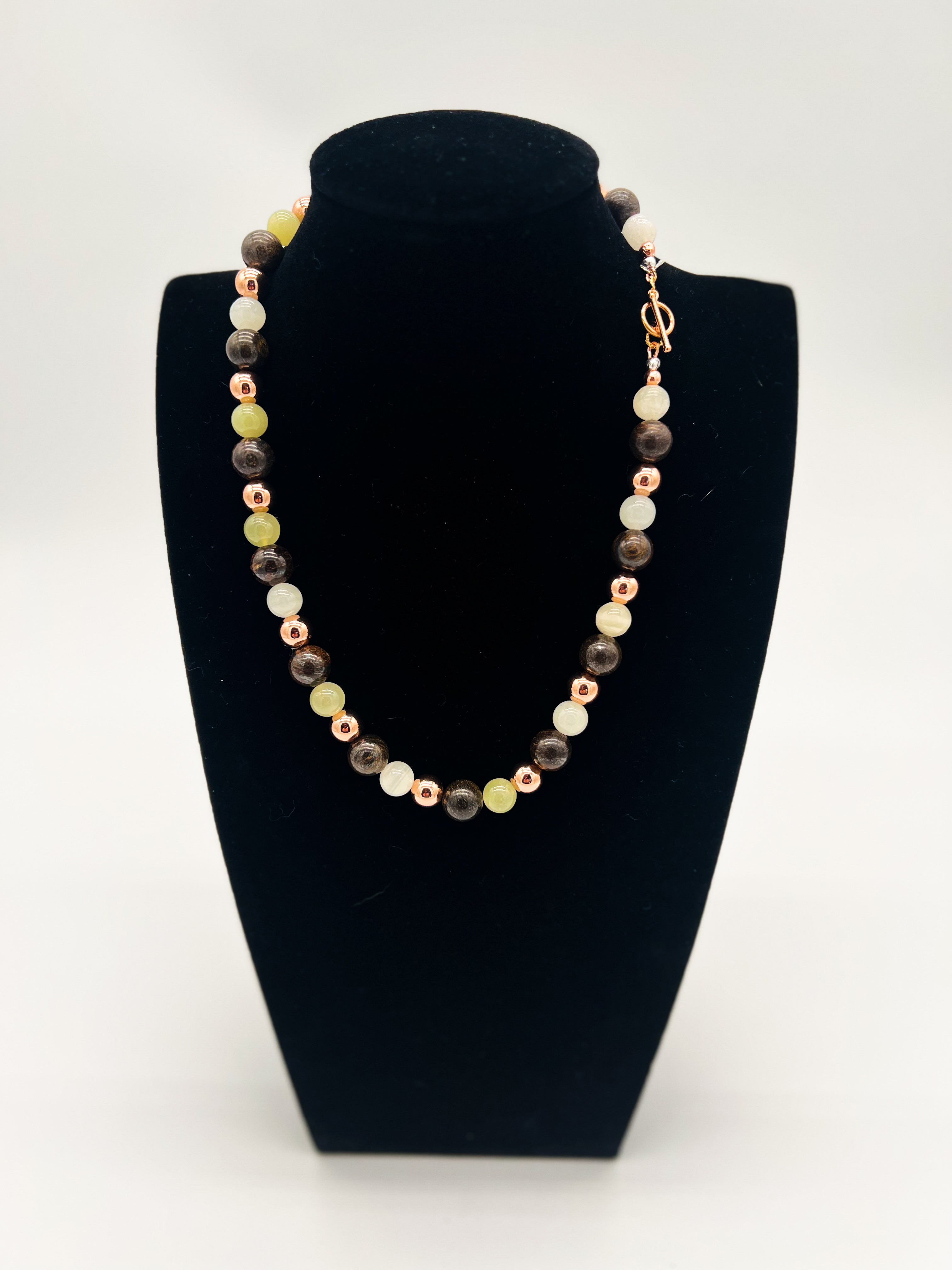 Rose Gold & Italian Onyx Necklace 20.5"